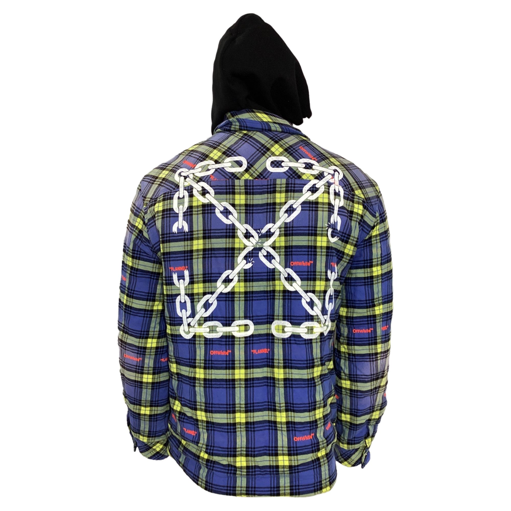 Off-White Off-White Arrow Logo Plaid Shirt Jacket in Blue and Yellow C Size US M / EU 48-50 / 2 - 4 Thumbnail