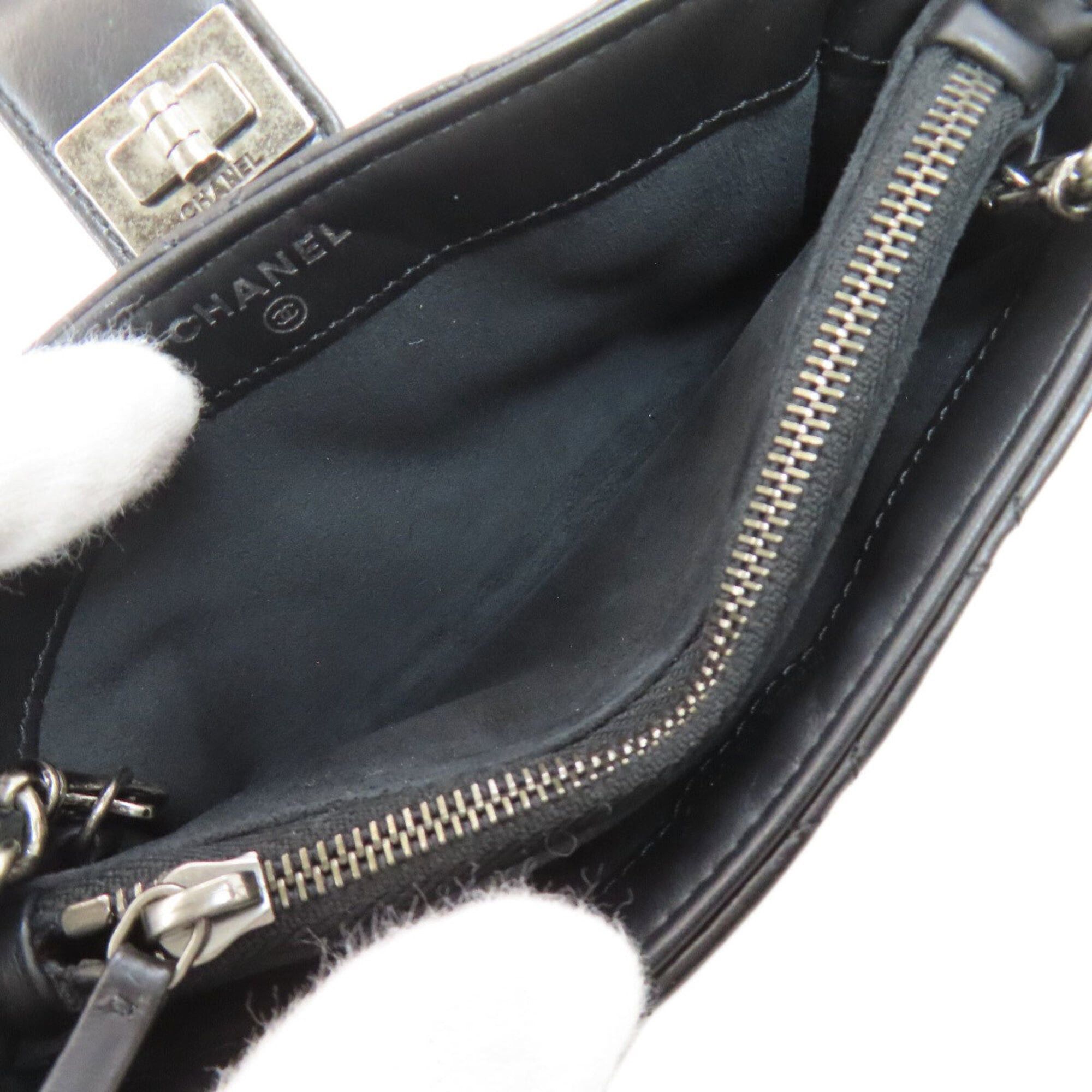 Chanel Chanel Mini Chain Shoulder Bag, Matelassé, Silver Hardware, Lambskin, Women's. Size ONE SIZE - 5 Thumbnail