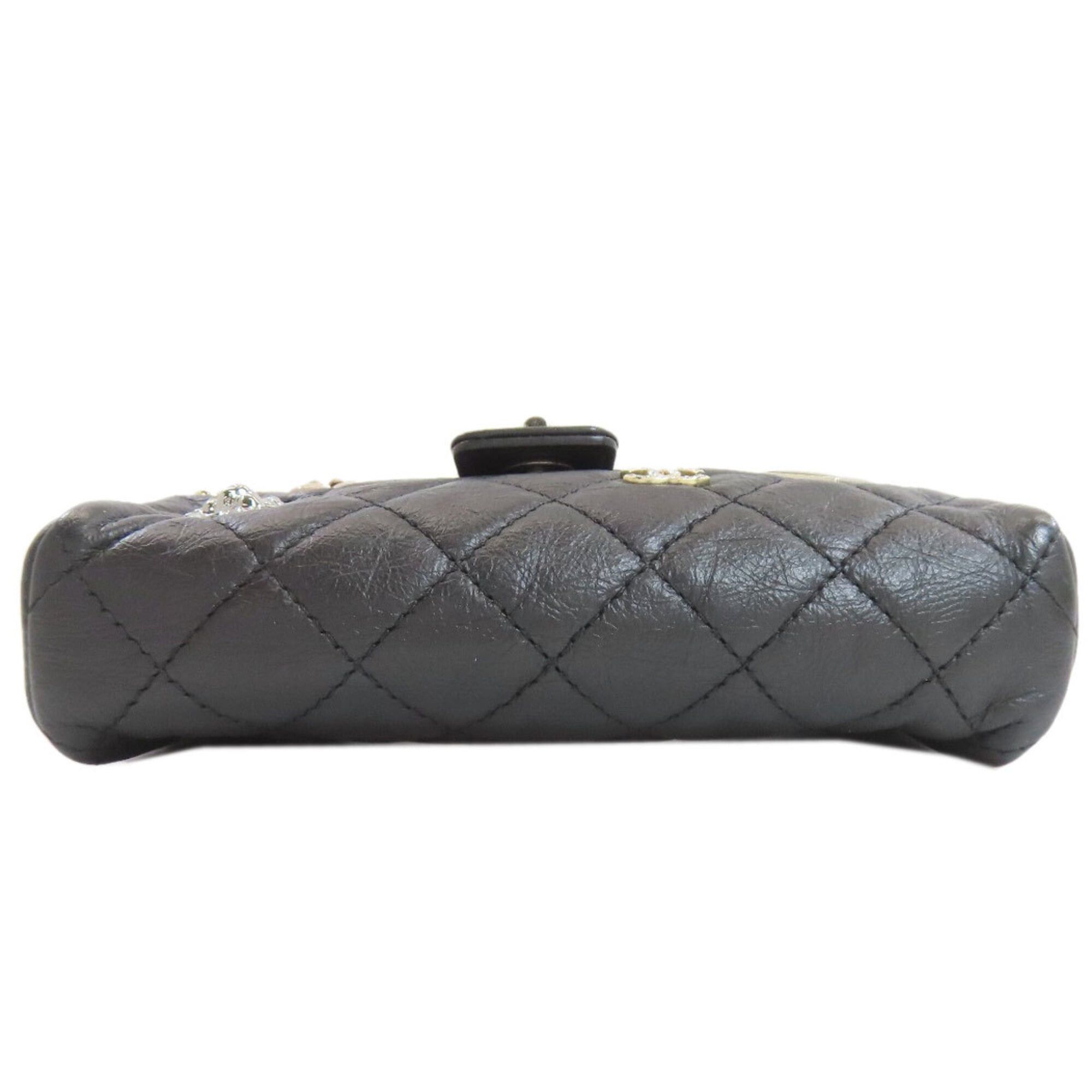 Chanel Chanel Mini Chain Shoulder Bag, Matelassé, Silver Hardware, Lambskin, Women's. Size ONE SIZE - 4 Thumbnail