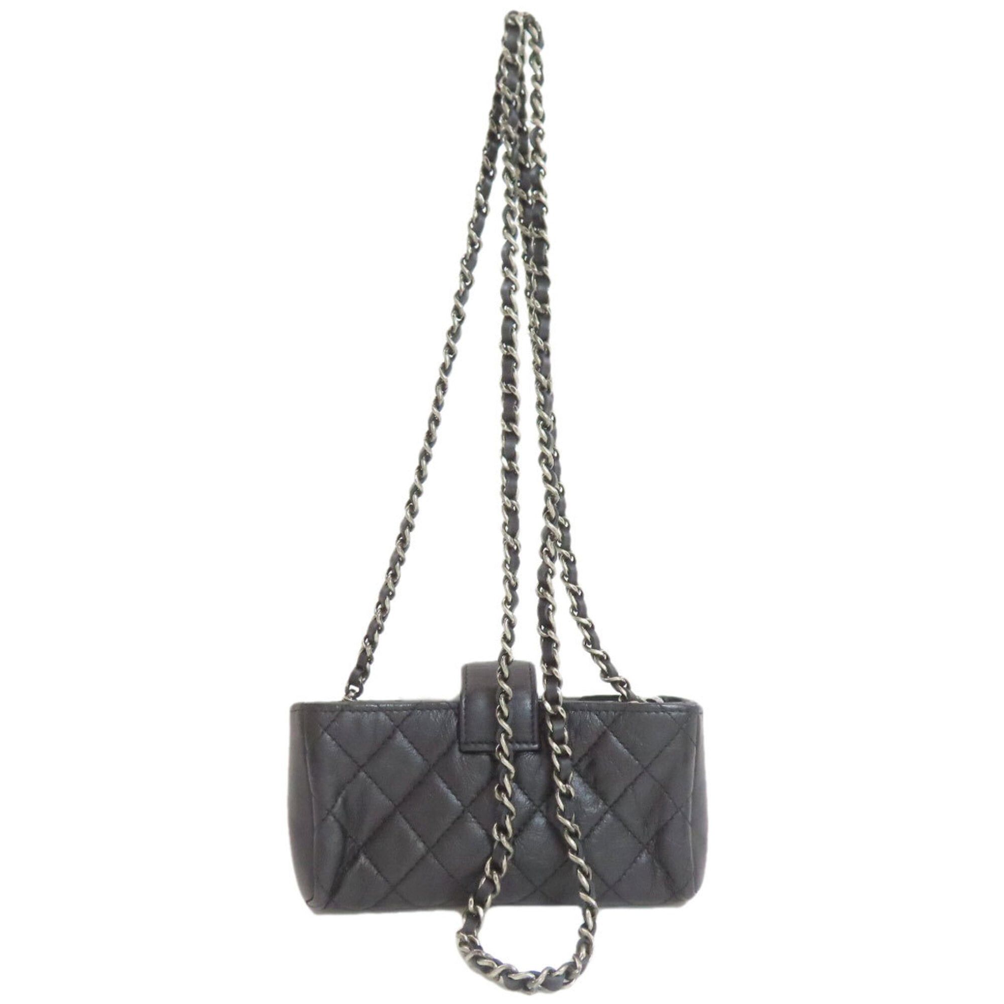 Chanel Chanel Mini Chain Shoulder Bag, Matelassé, Silver Hardware, Lambskin, Women's. Size ONE SIZE - 2 Thumbnail