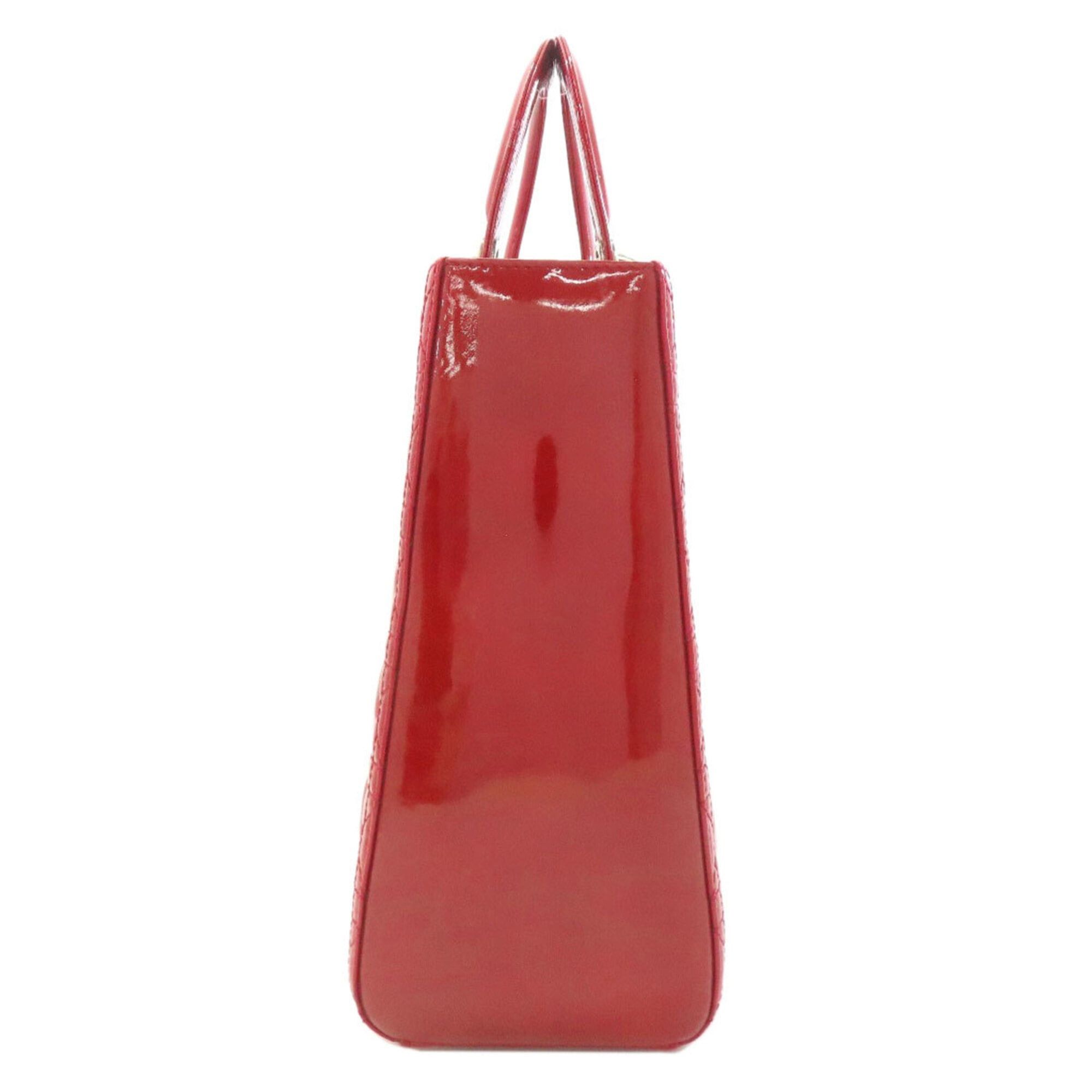 Dior Christian Dior Lady 2-Way Handbag, Enamel, Women's. Size ONE SIZE - 3 Thumbnail