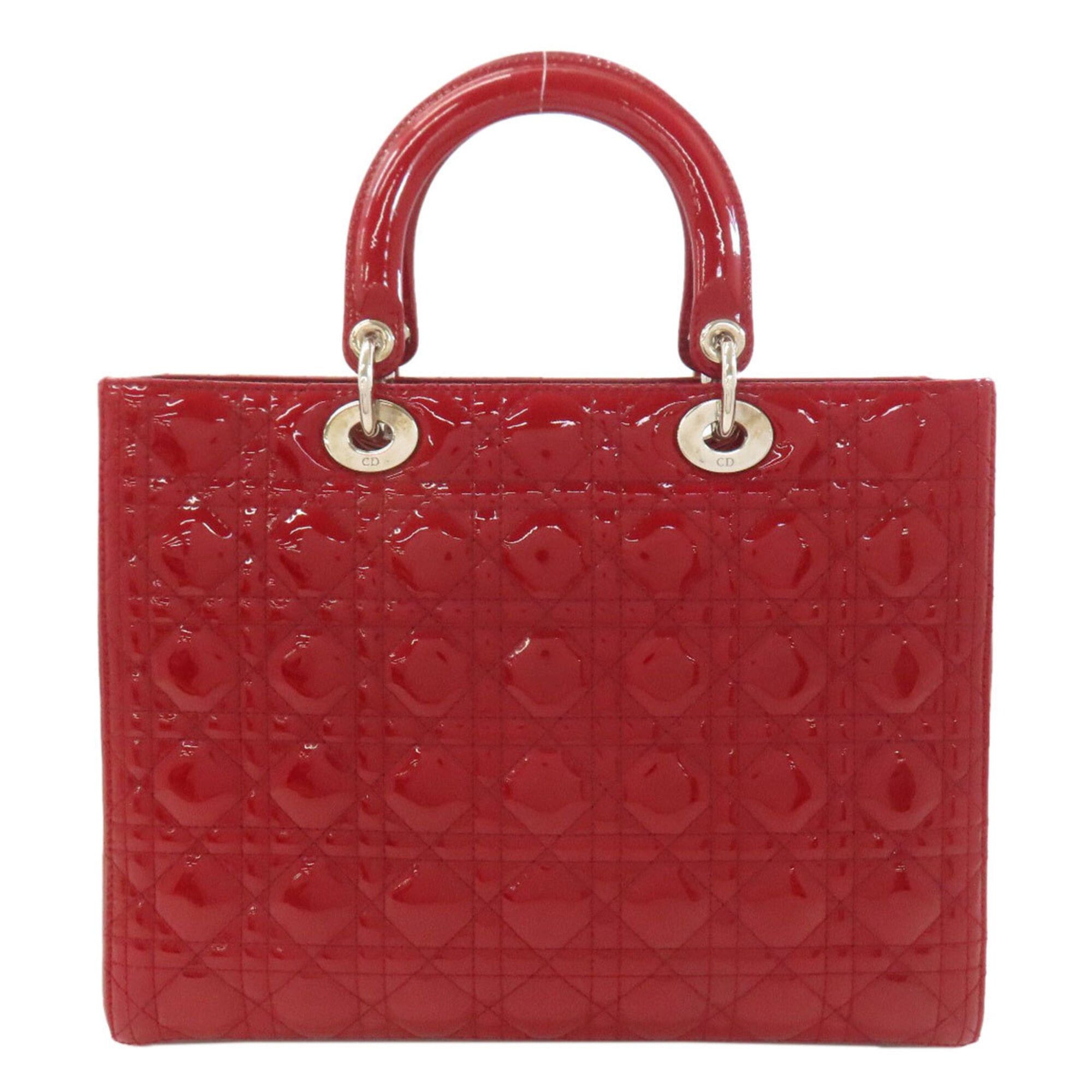 Dior Christian Dior Lady 2-Way Handbag, Enamel, Women's. Size ONE SIZE - 2 Thumbnail