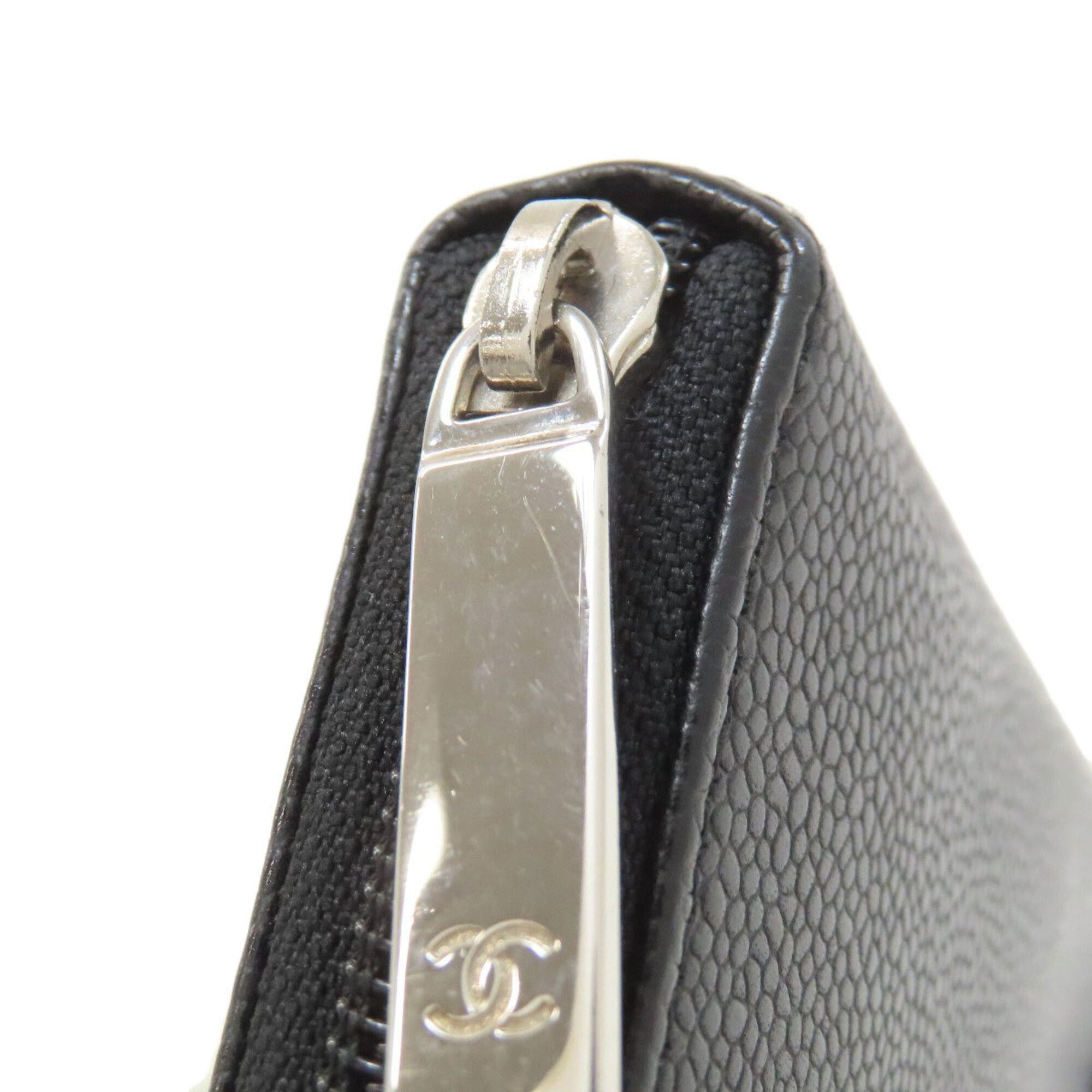 Chanel Chanel Coco Mark Silver Hardware Long Wallet Grained Calfskin Women's CHANEL Size ONE SIZE - 17 Thumbnail