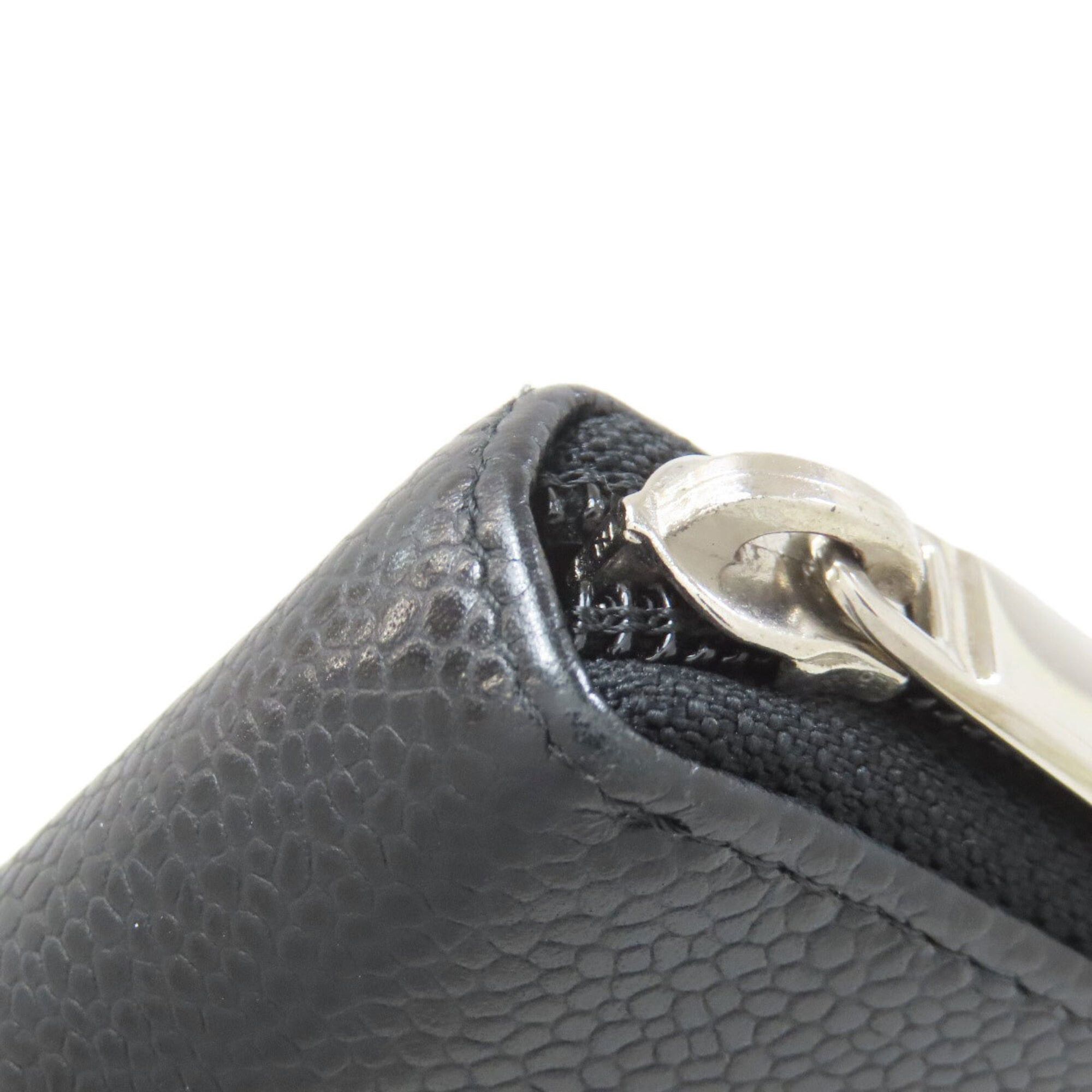 Chanel Chanel Coco Mark Silver Hardware Long Wallet Grained Calfskin Women's CHANEL Size ONE SIZE - 19 Thumbnail