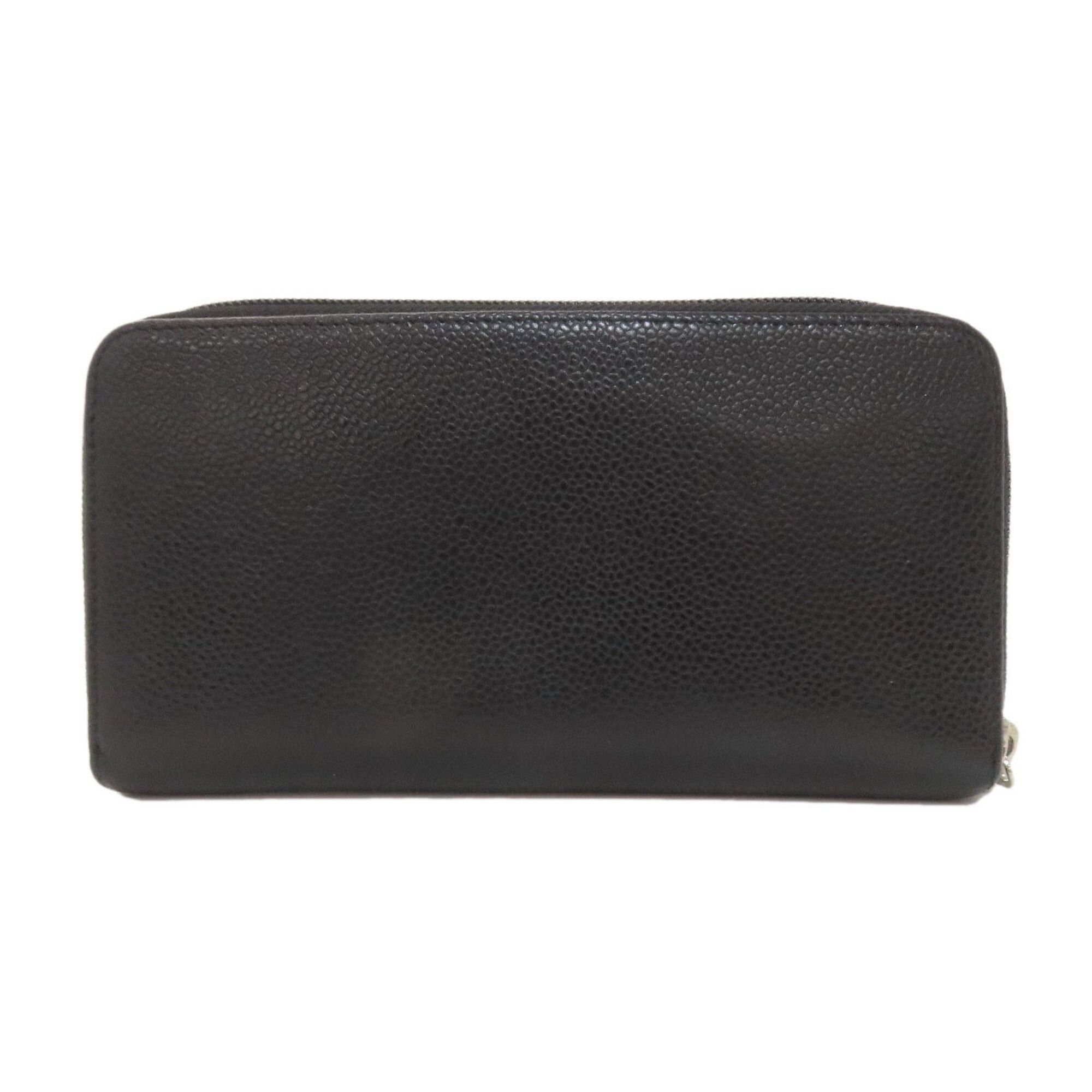 Chanel Chanel Coco Mark Silver Hardware Long Wallet Grained Calfskin Women's CHANEL Size ONE SIZE - 2 Thumbnail