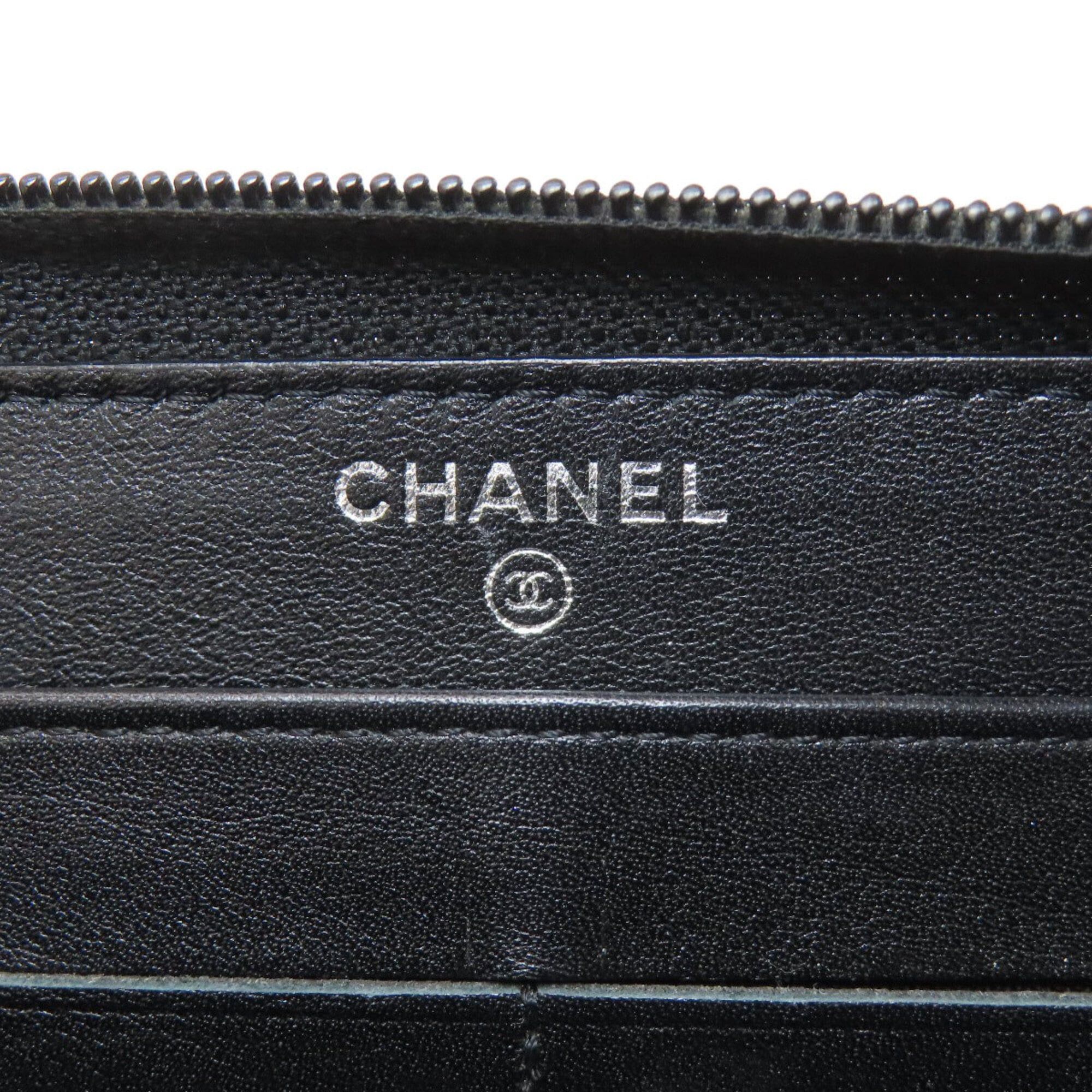 Chanel Chanel Coco Mark Silver Hardware Long Wallet Grained Calfskin Women's CHANEL Size ONE SIZE - 6 Thumbnail