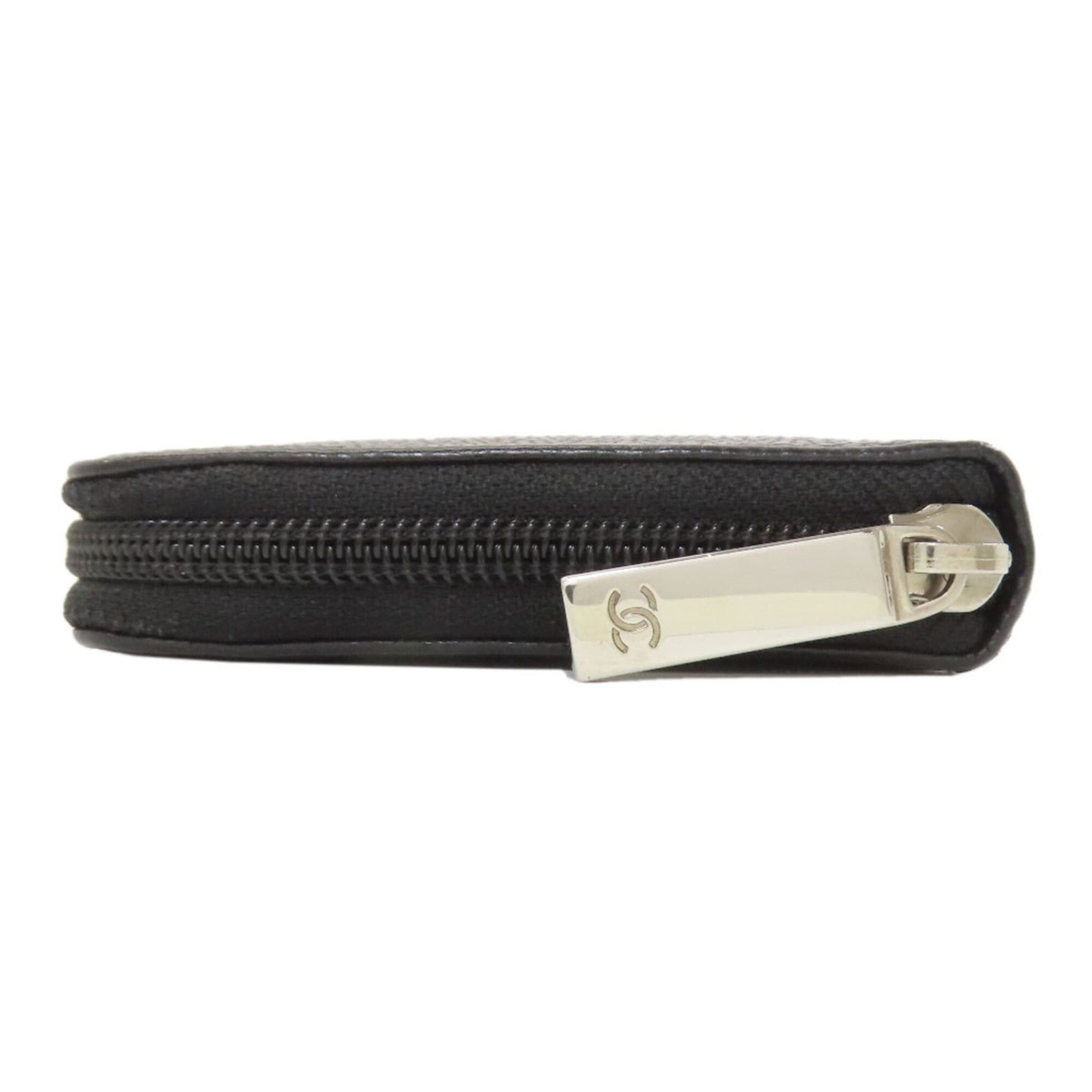 Chanel Chanel Coco Mark Silver Hardware Long Wallet Grained Calfskin Women's CHANEL Size ONE SIZE - 3 Thumbnail