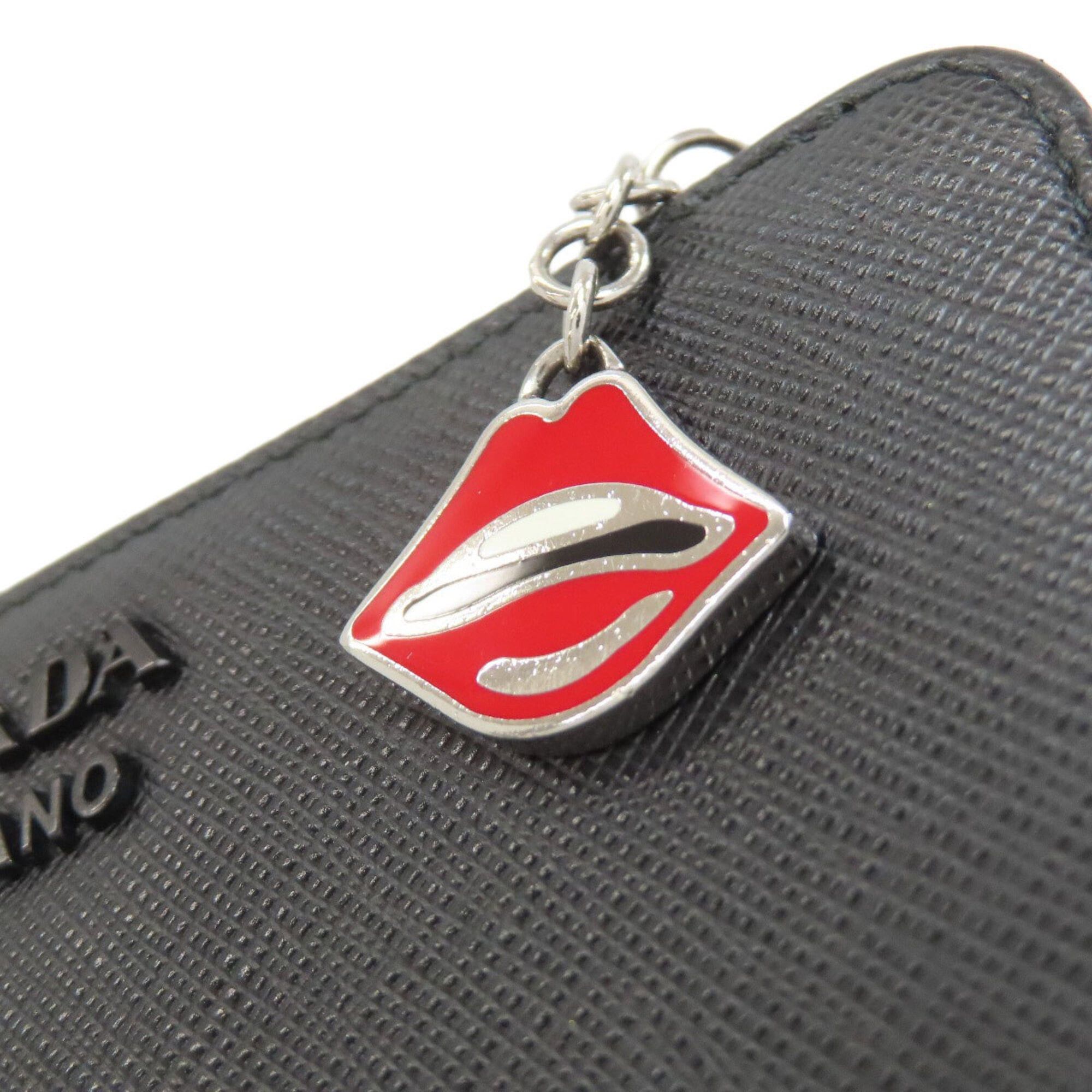 Prada Prada 1ML225 Lip Charm Bi-fold Wallet Saffiano Leather Women's PRADA Size ONE SIZE - 13 Thumbnail