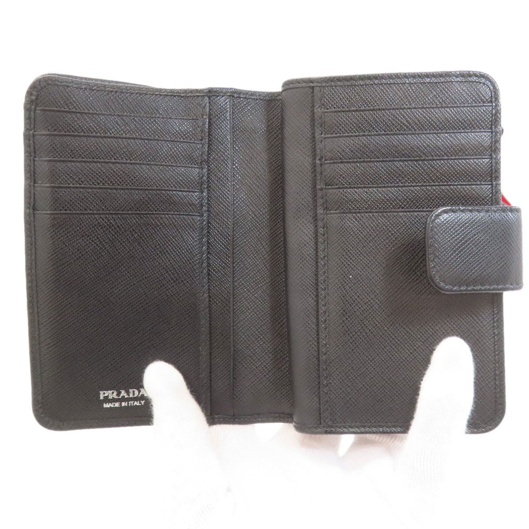 Prada Prada 1ML225 Lip Charm Bi-fold Wallet Saffiano Leather Women's PRADA Size ONE SIZE - 4 Thumbnail