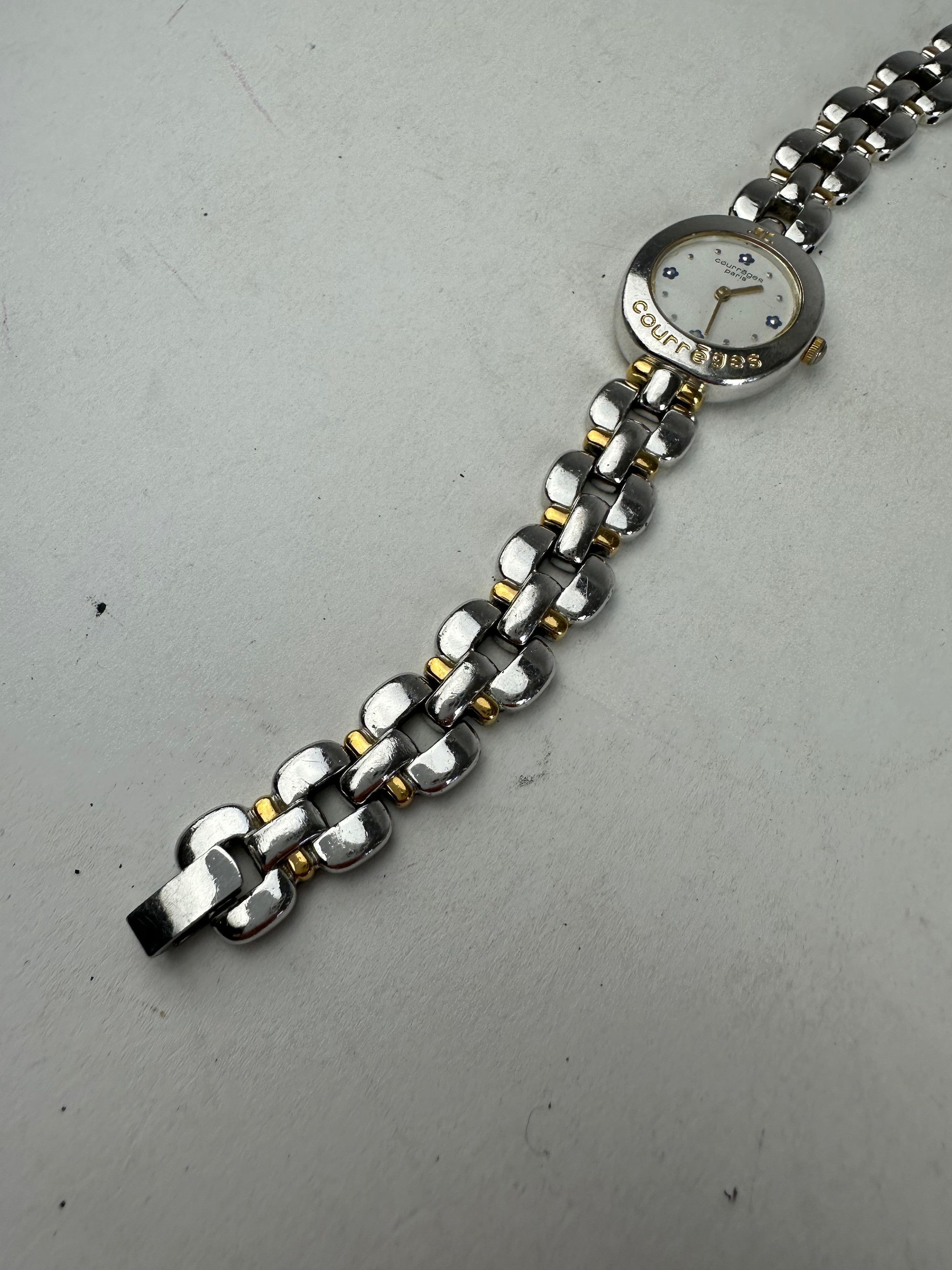 Courreges Vintage Gold Plated Steel Quartz Watch Silver Gold Size ONE SIZE - 4 Thumbnail
