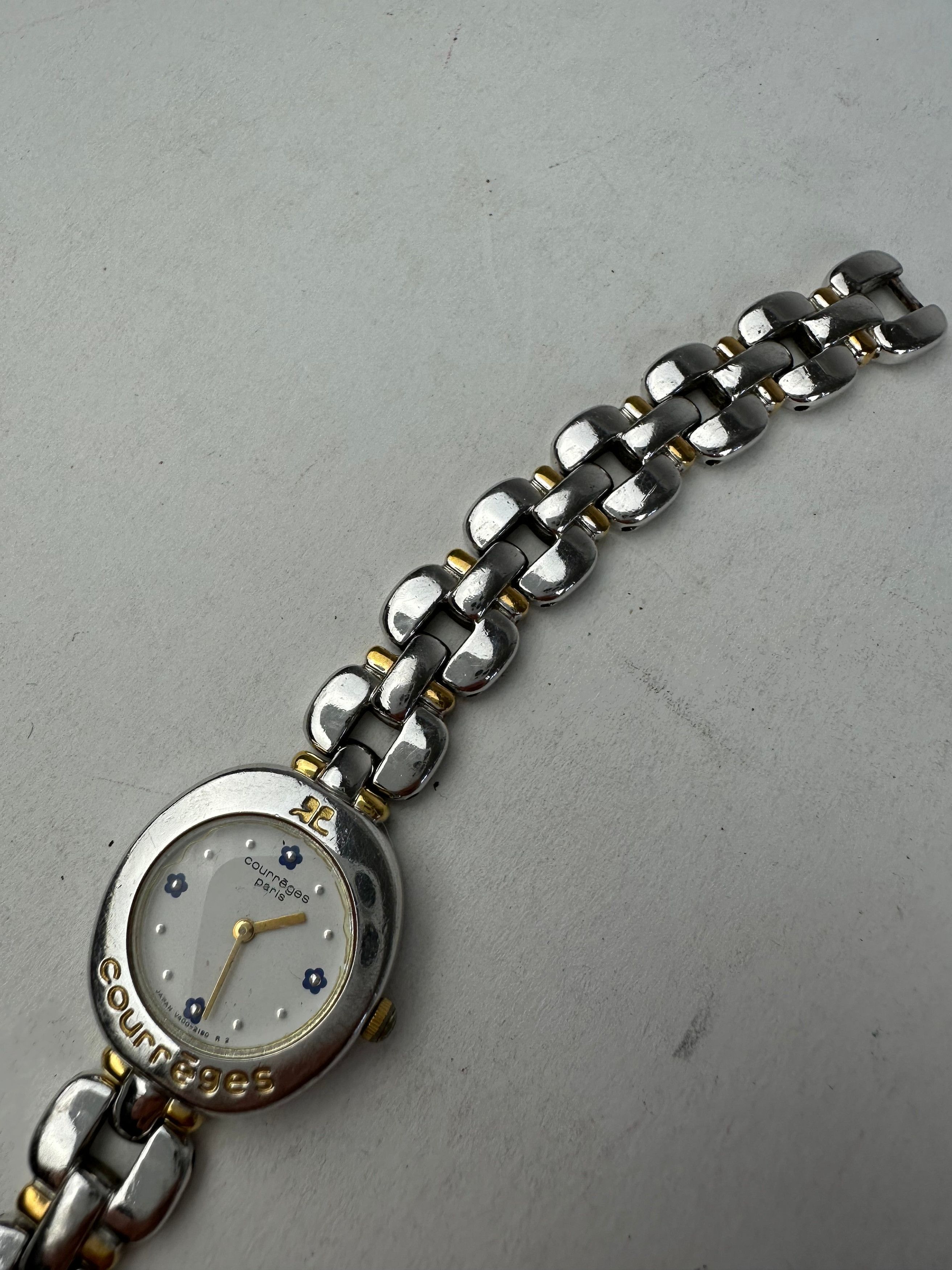 Courreges Vintage Gold Plated Steel Quartz Watch Silver Gold Size ONE SIZE - 5 Thumbnail