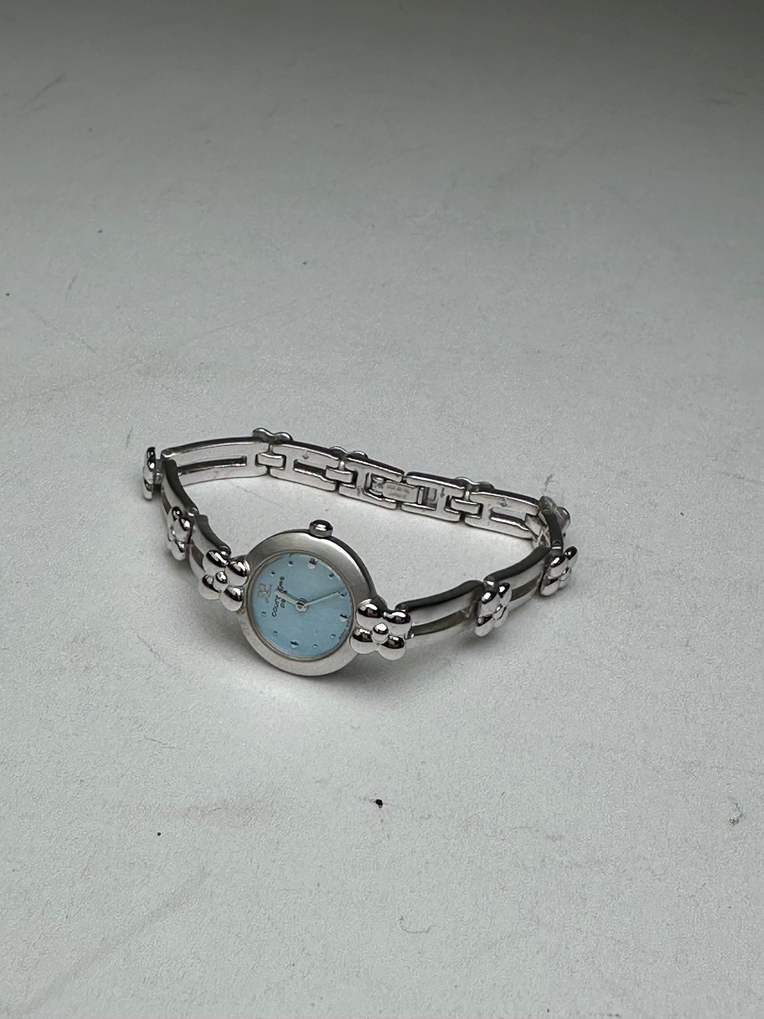Courreges Vintage Quartz Steel Watch Silver Turquoise Size ONE SIZE - 2 Thumbnail