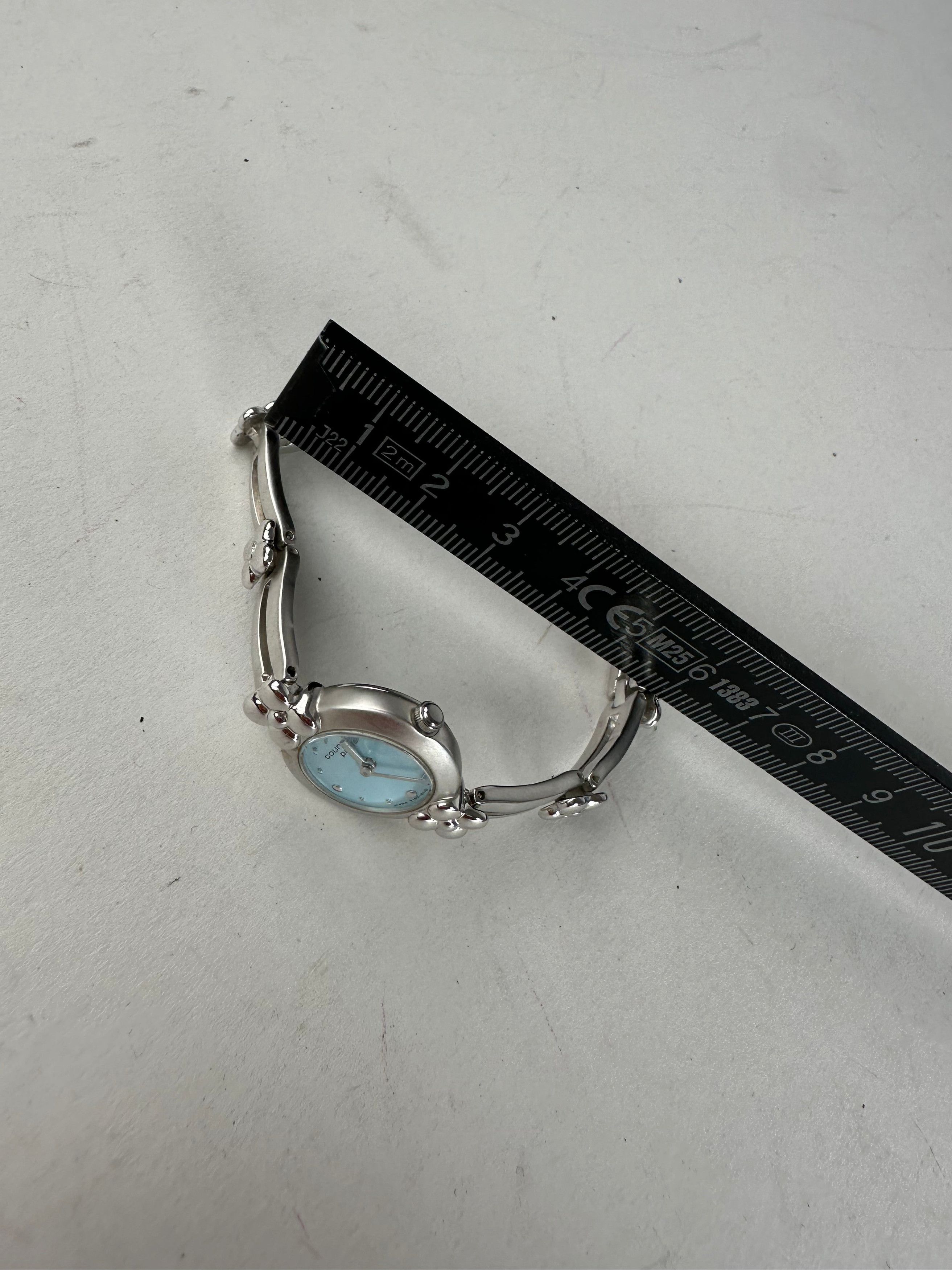Courreges Vintage Quartz Steel Watch Silver Turquoise Size ONE SIZE - 9 Thumbnail