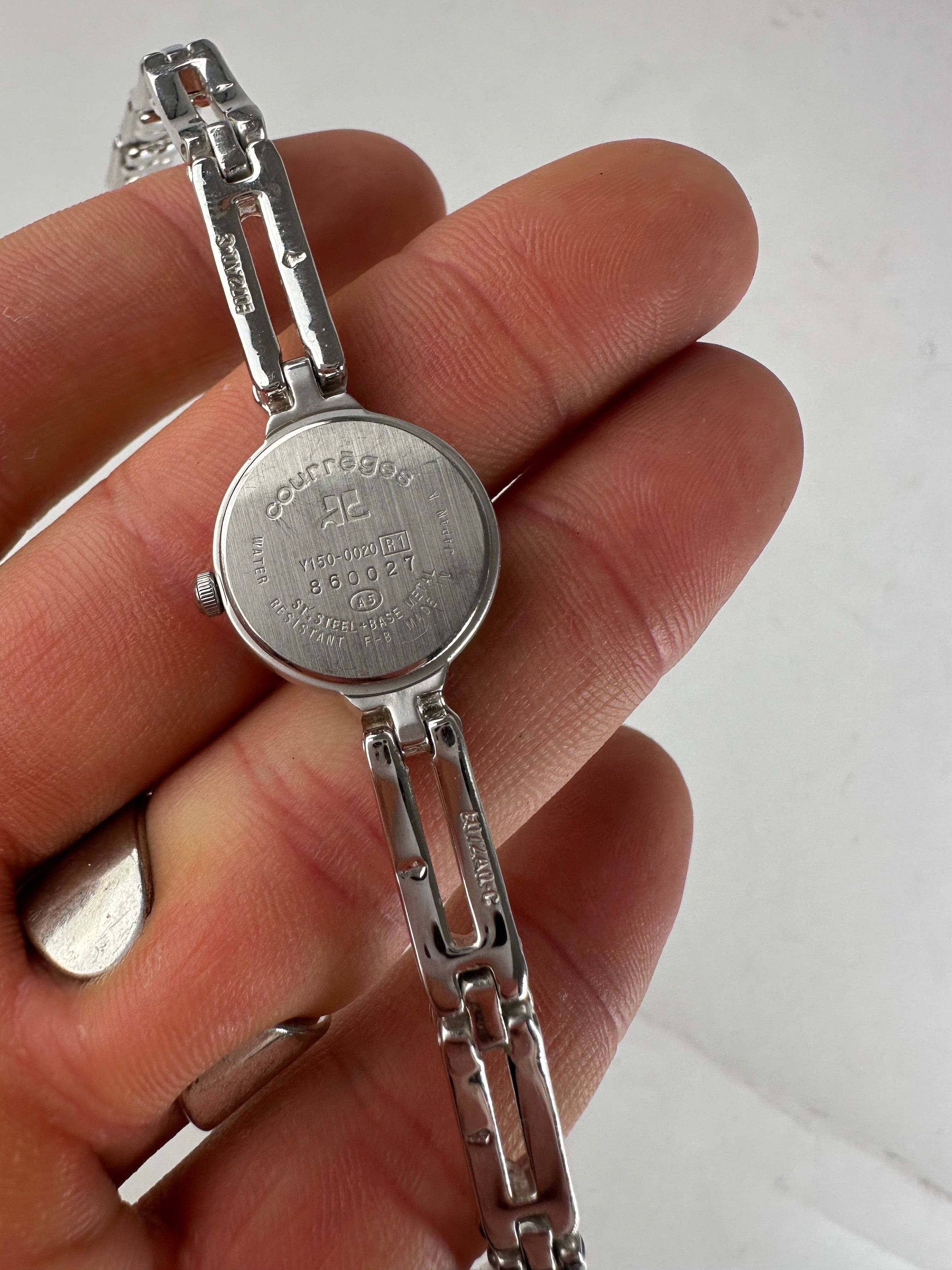 Courreges Vintage Quartz Steel Watch Silver Turquoise Size ONE SIZE - 7 Thumbnail