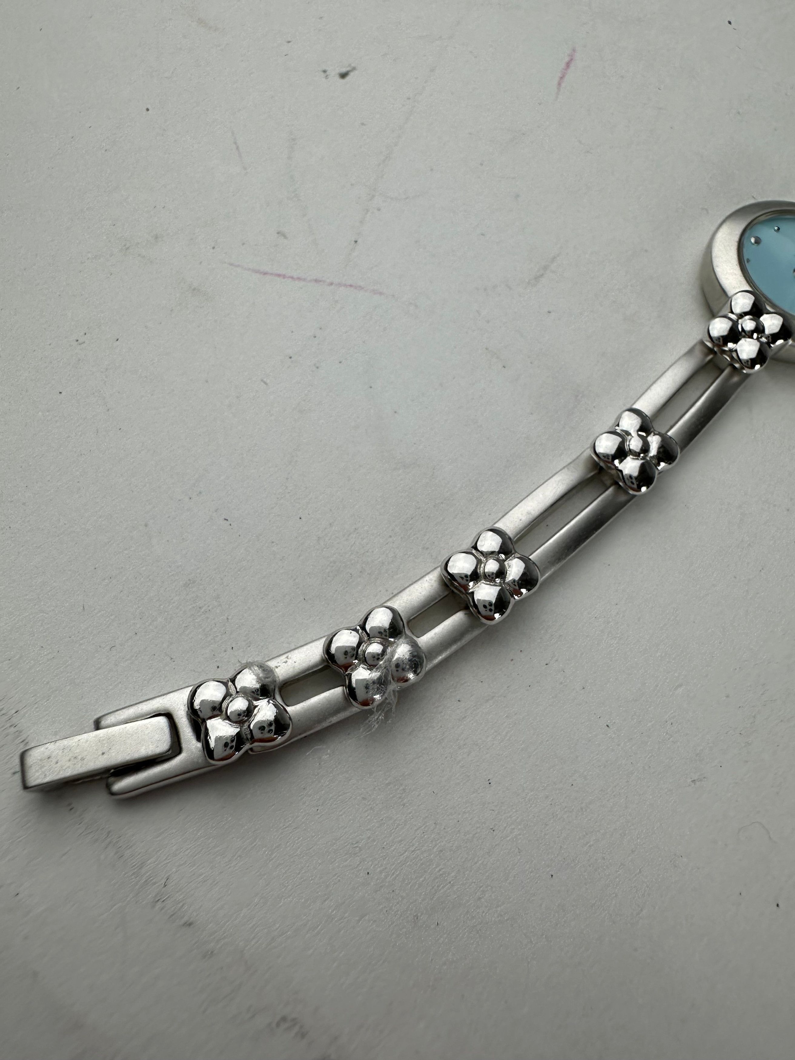 Courreges Vintage Quartz Steel Watch Silver Turquoise Size ONE SIZE - 5 Thumbnail