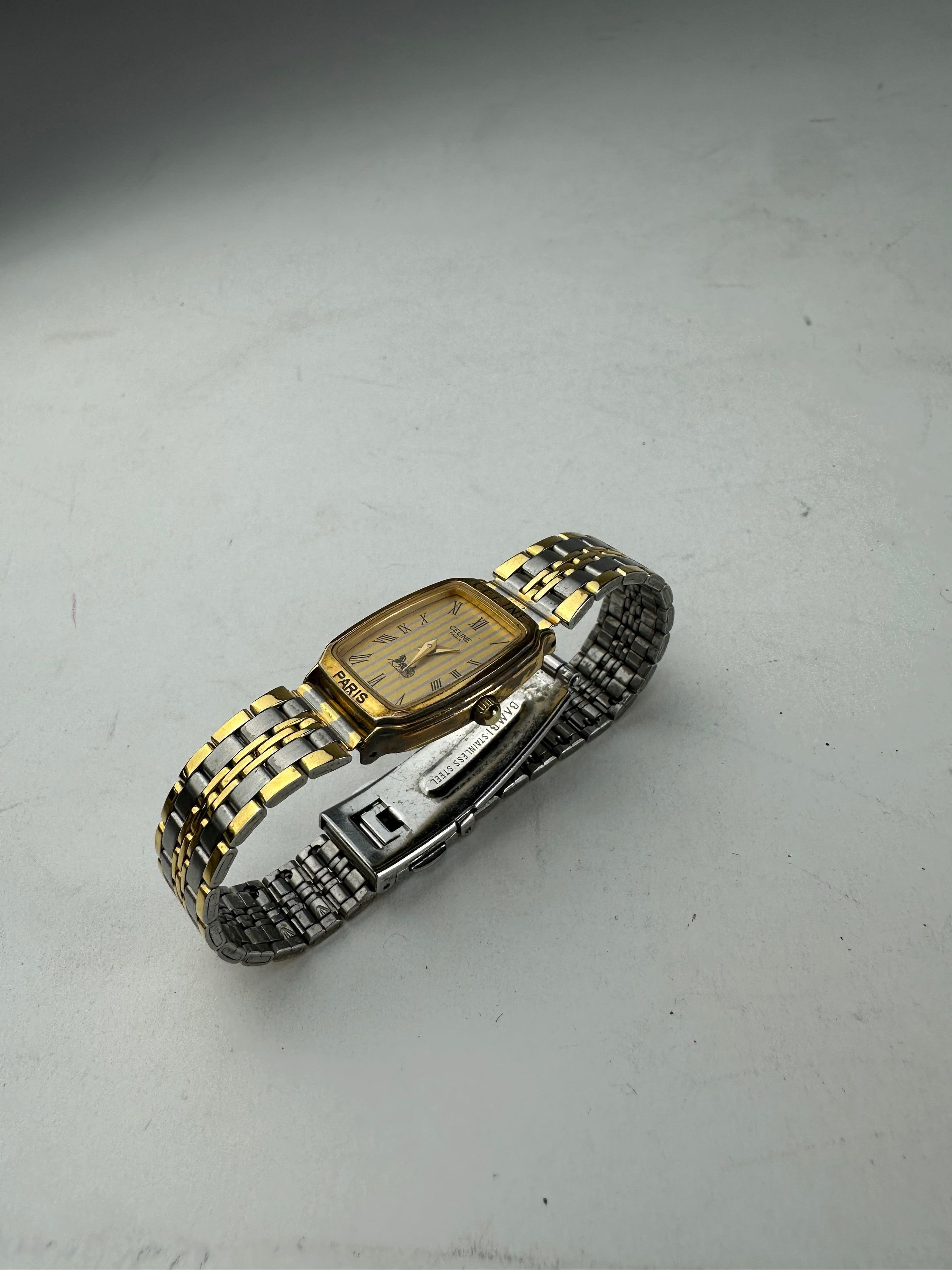 Celine Vintage Paris Gold Plated Watch Silver Gold Size ONE SIZE - 2 Thumbnail