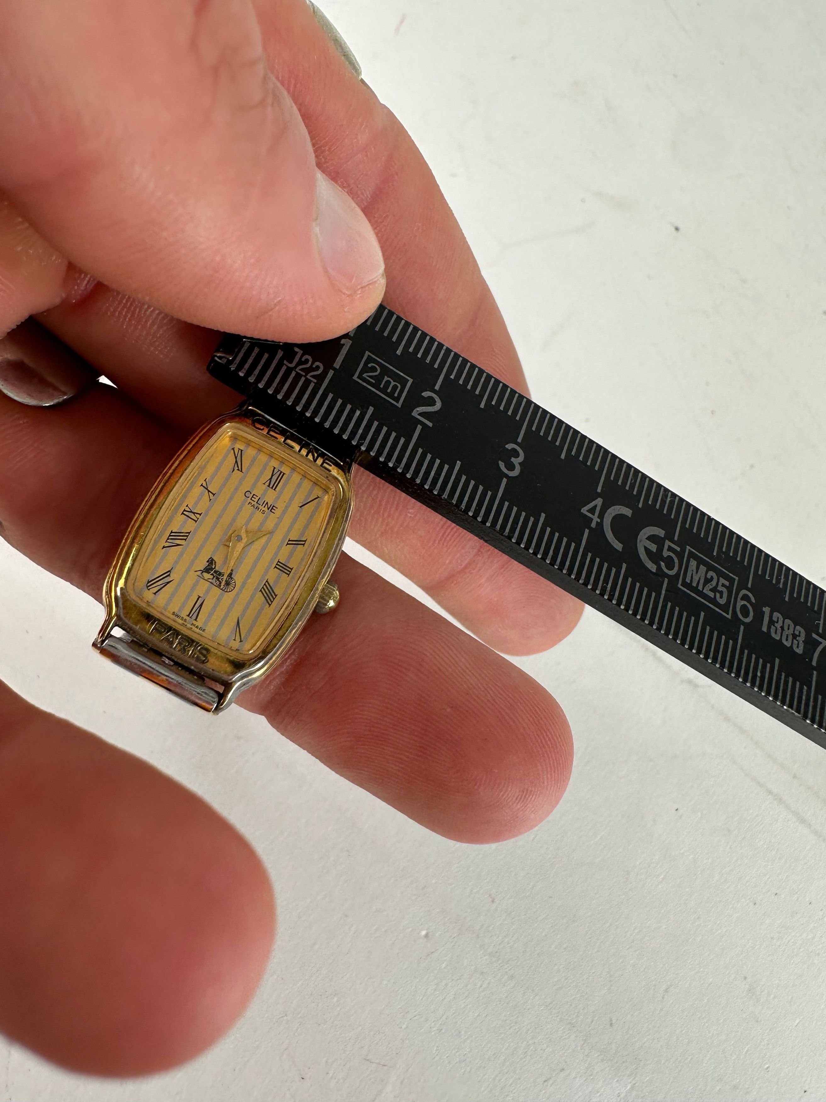 Celine Vintage Paris Gold Plated Watch Silver Gold Size ONE SIZE - 10 Thumbnail