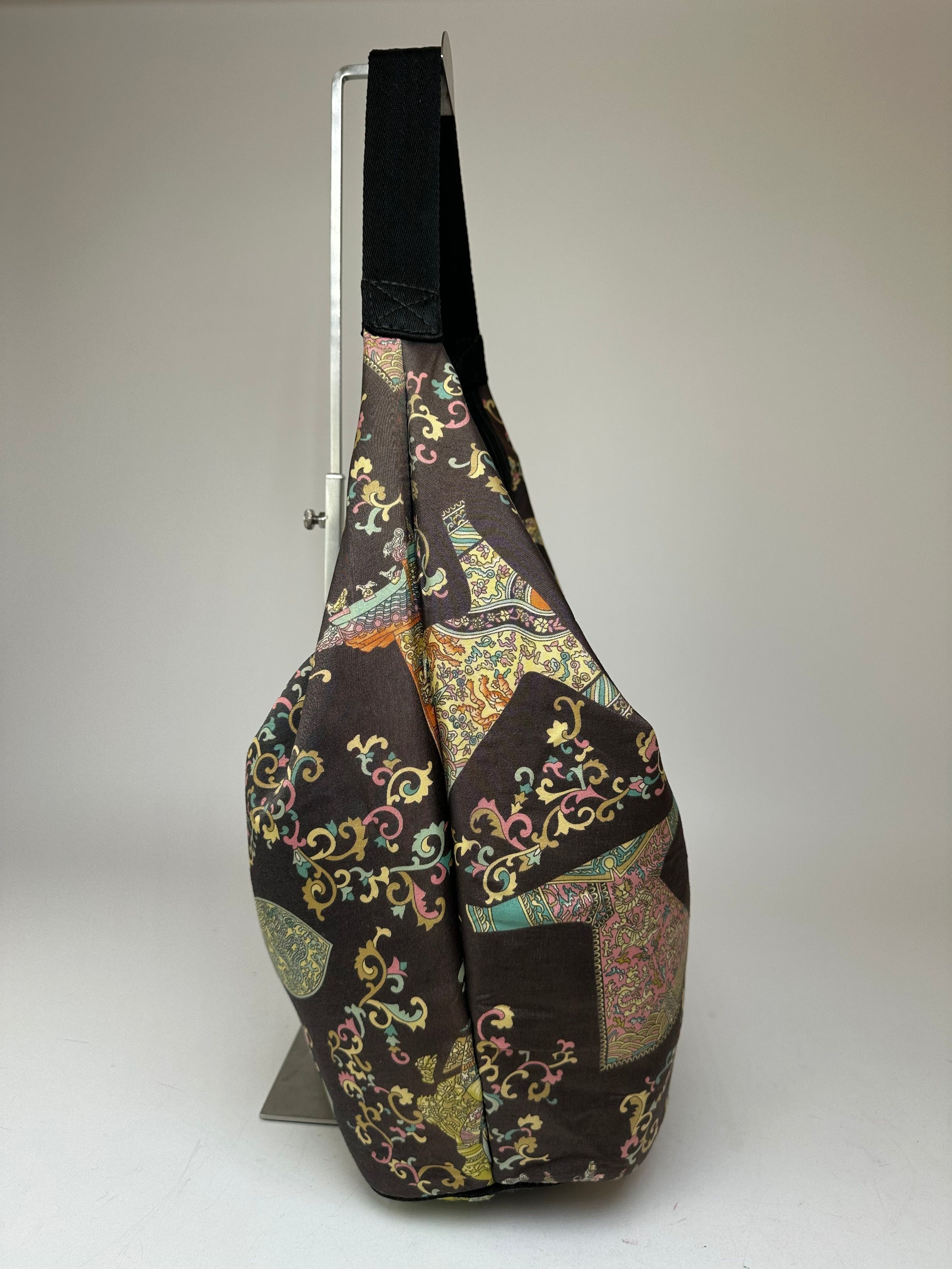 Etro Vintage Abstract Canvas Leather Shoulder Bag black / Multico Size ONE SIZE - 7 Thumbnail