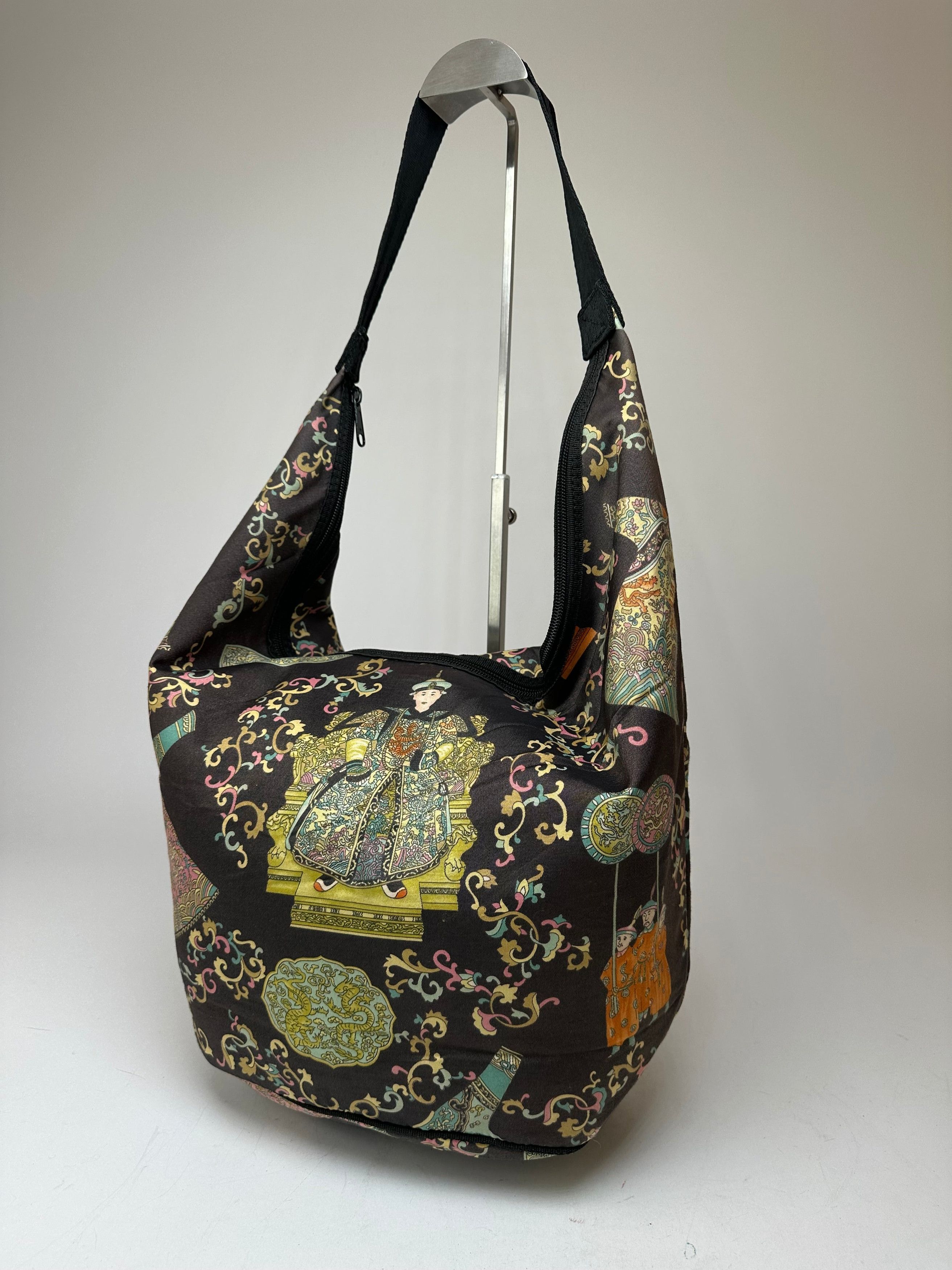 Etro Vintage Abstract Canvas Leather Shoulder Bag black / Multico Size ONE SIZE - 6 Thumbnail