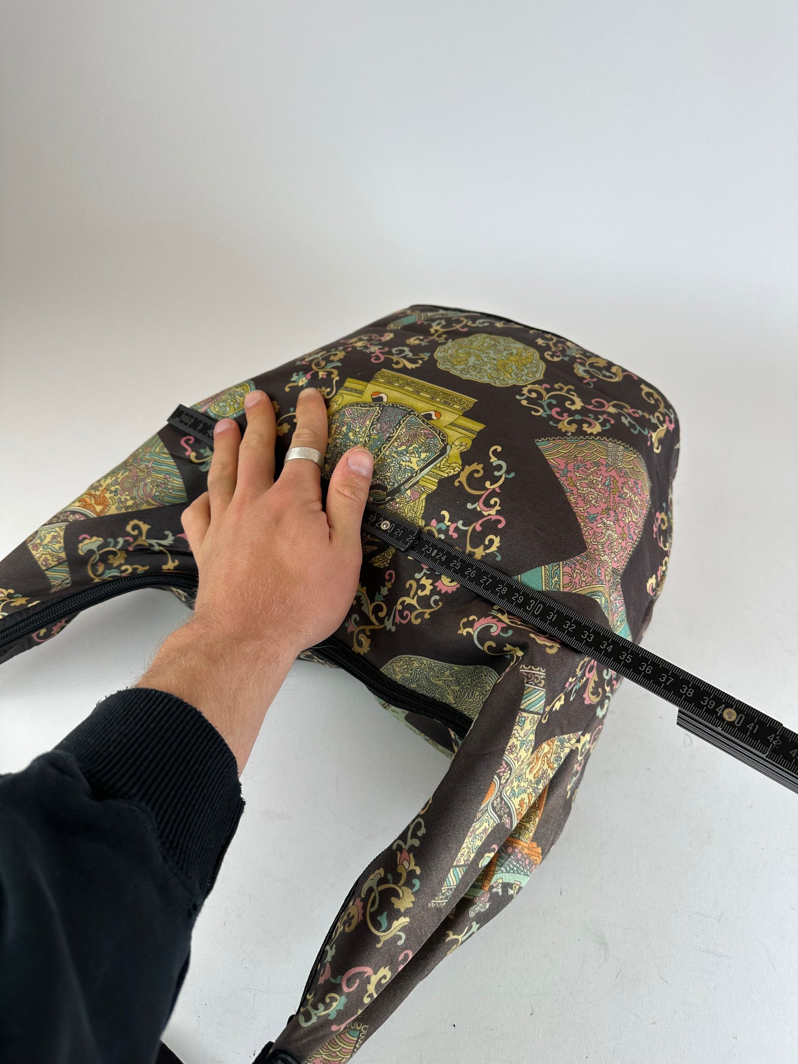 Etro Vintage Abstract Canvas Leather Shoulder Bag black / Multico Size ONE SIZE - 9 Thumbnail
