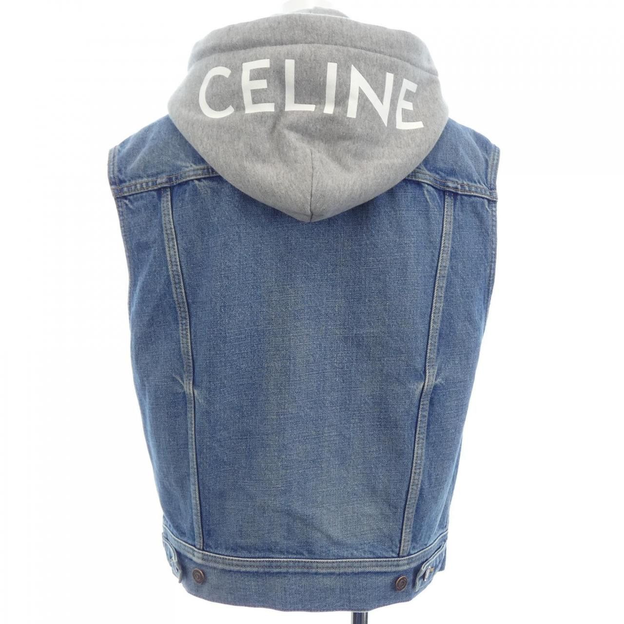 Celine Celine Celine TRUCKERJACKET IN UNION WASHI DENIM vest Textile Outerwear 2Q840930F DUTY FREE for USA Size ONE SIZE - 2 Thumbnail