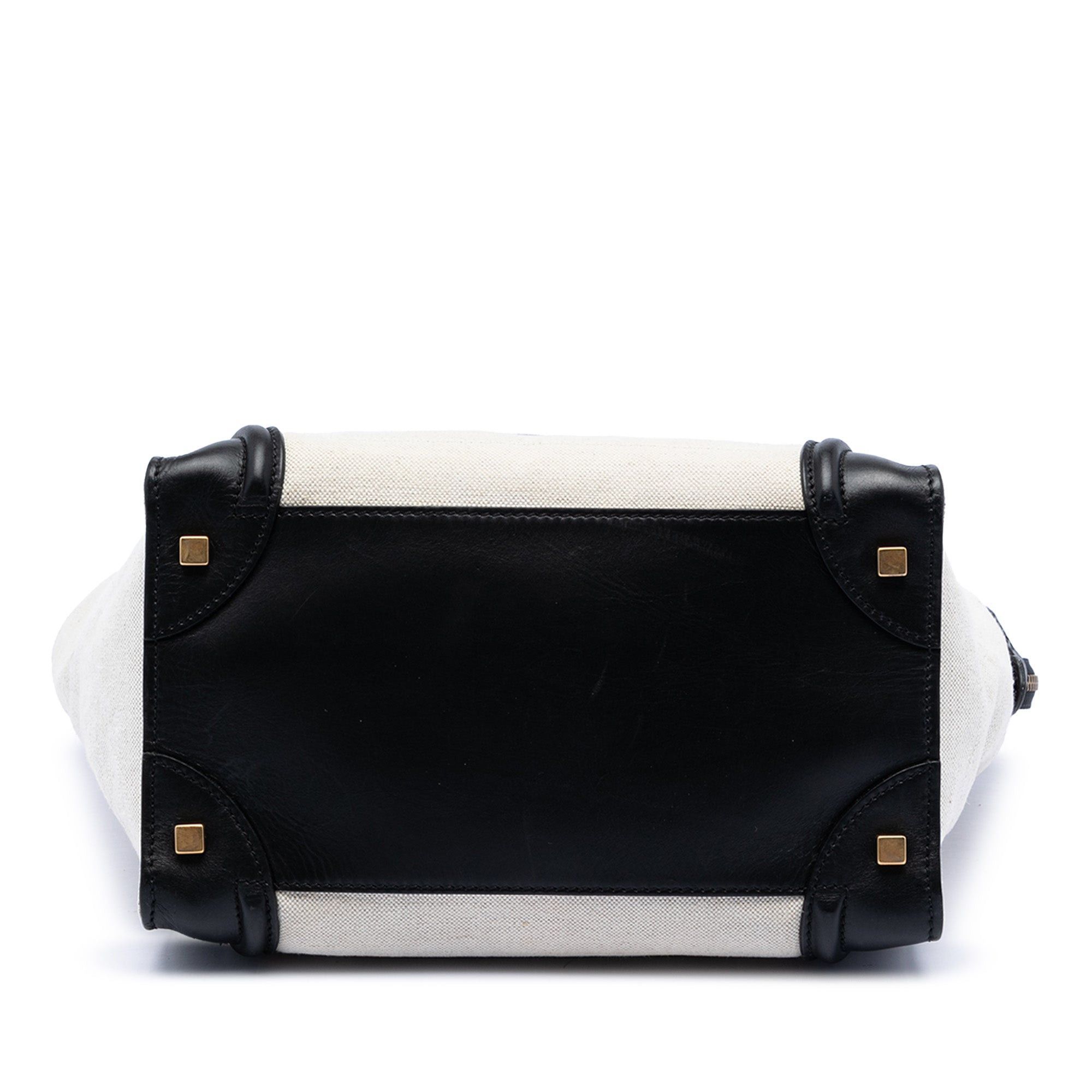 Celine Mini Bicolor Canvas and Leather Luggage Tote Size ONE SIZE - 3 Thumbnail