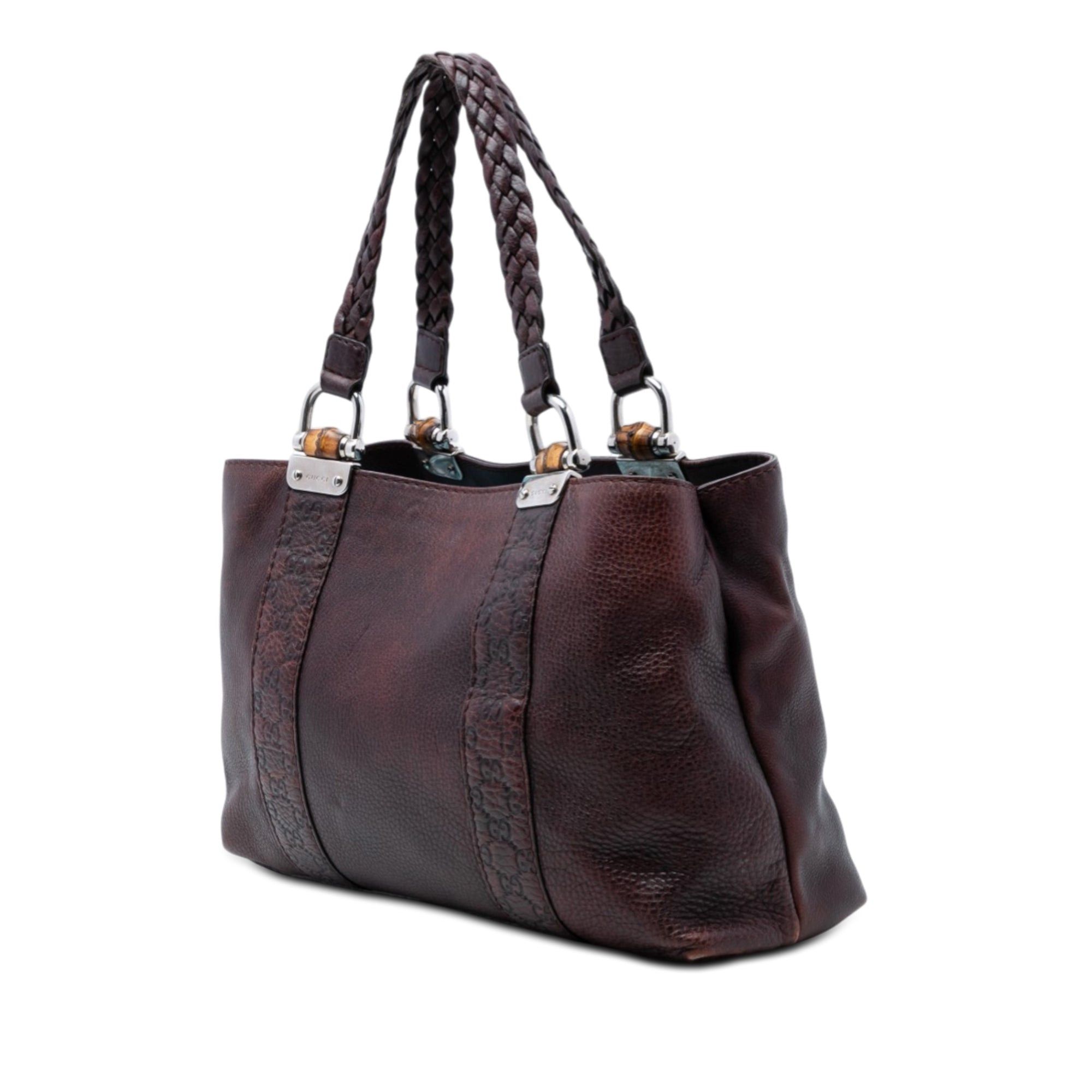 Gucci Guccissima Trimmed Leather Bamboo Libeccio Tote Size ONE SIZE - 2 Thumbnail