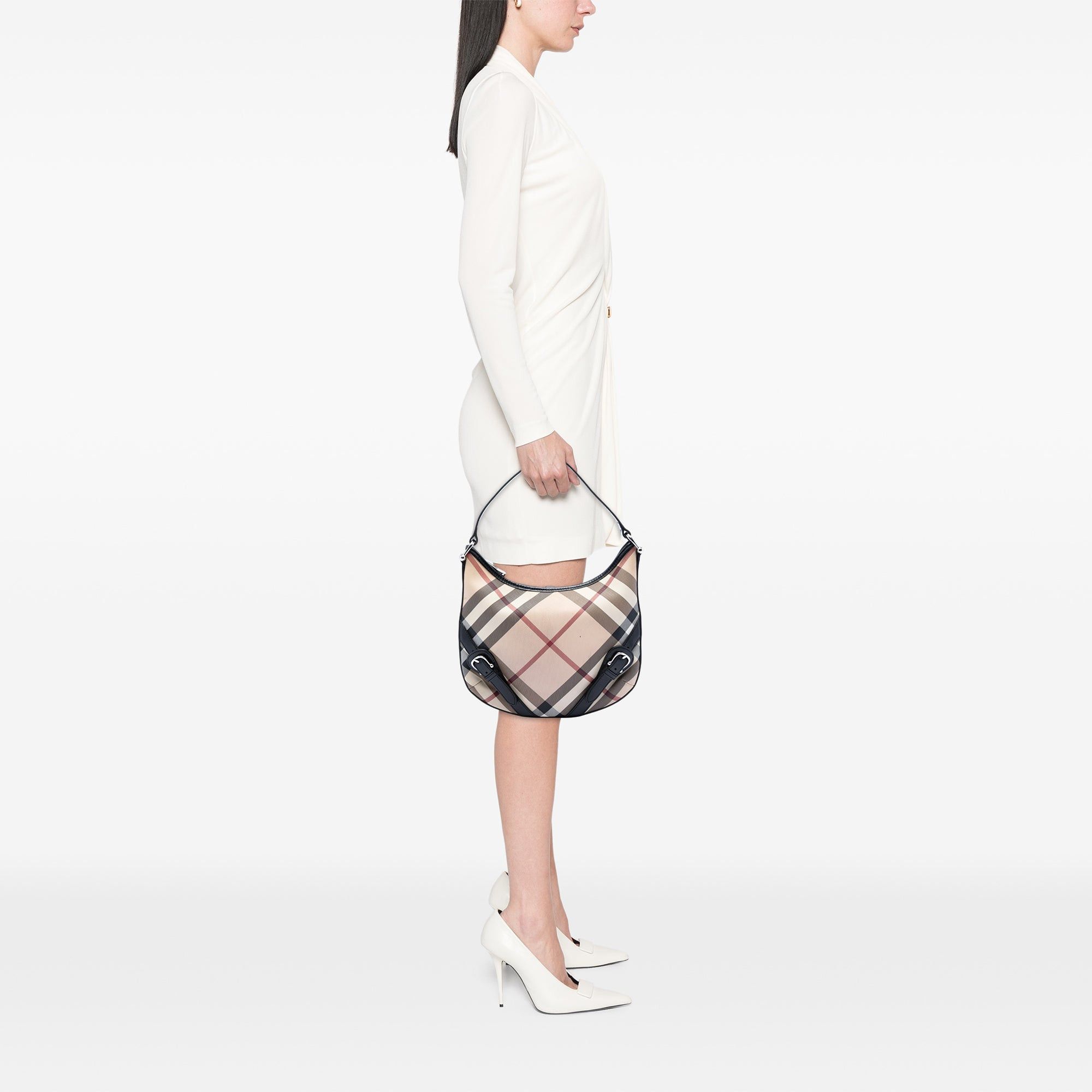 Burberry Supernova Check Coated Canvas Larkin Hobo Size ONE SIZE - 7 Thumbnail