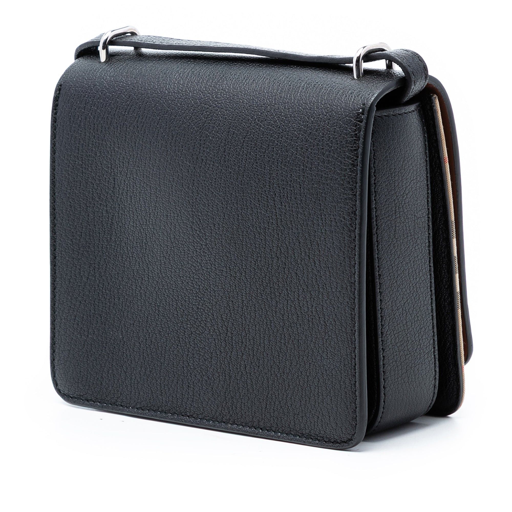 Burberry Small House Check Trimmed Goatskin D Ring Crossbody Size ONE SIZE - 2 Thumbnail