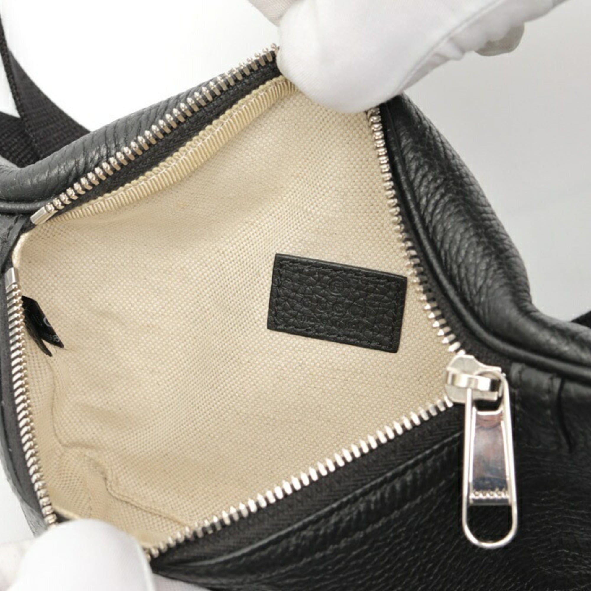 Gucci Gucci Jumbo GG Small Belt Bag/Body Bag, 658582, Leather, Black Size ONE SIZE - 6 Thumbnail