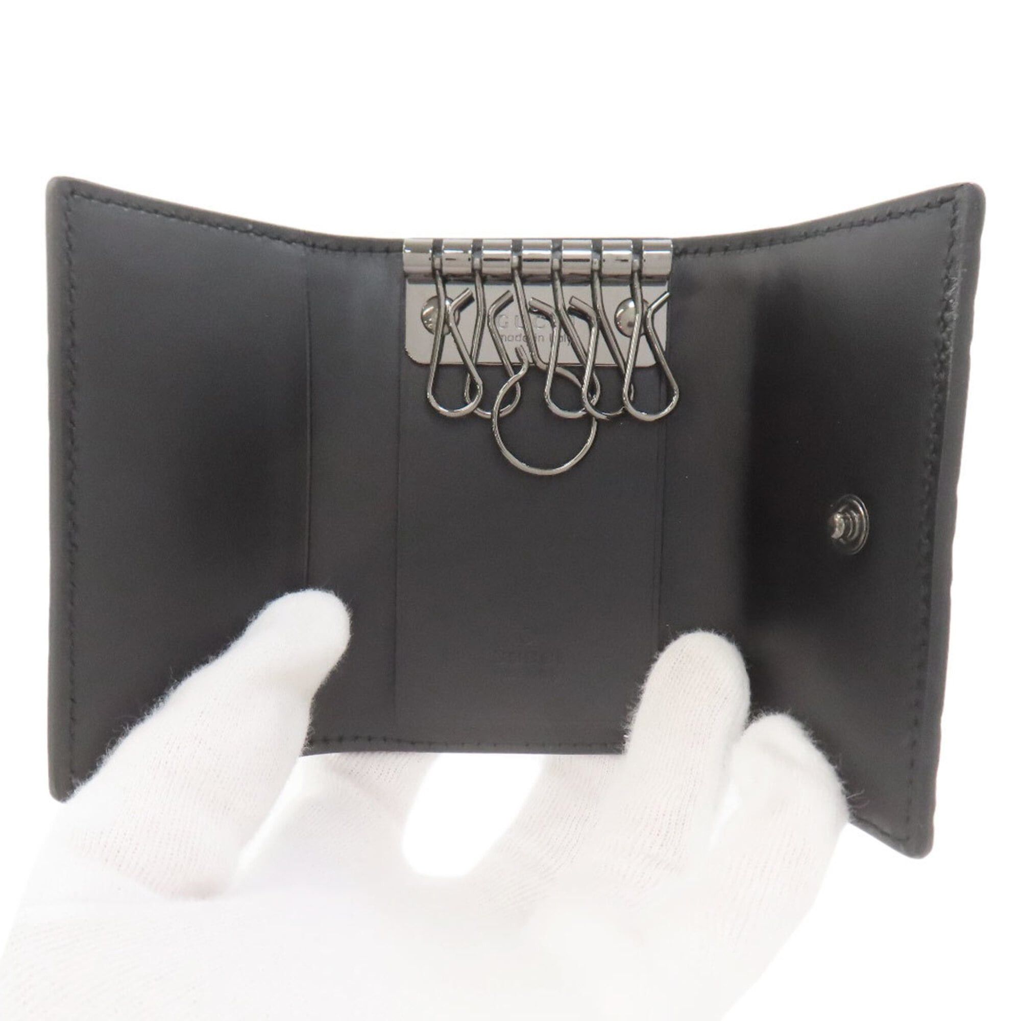 Gucci Gucci 237509 GG Signature Shima Key Case Leather Women's GUCCI Size ONE SIZE - 4 Thumbnail