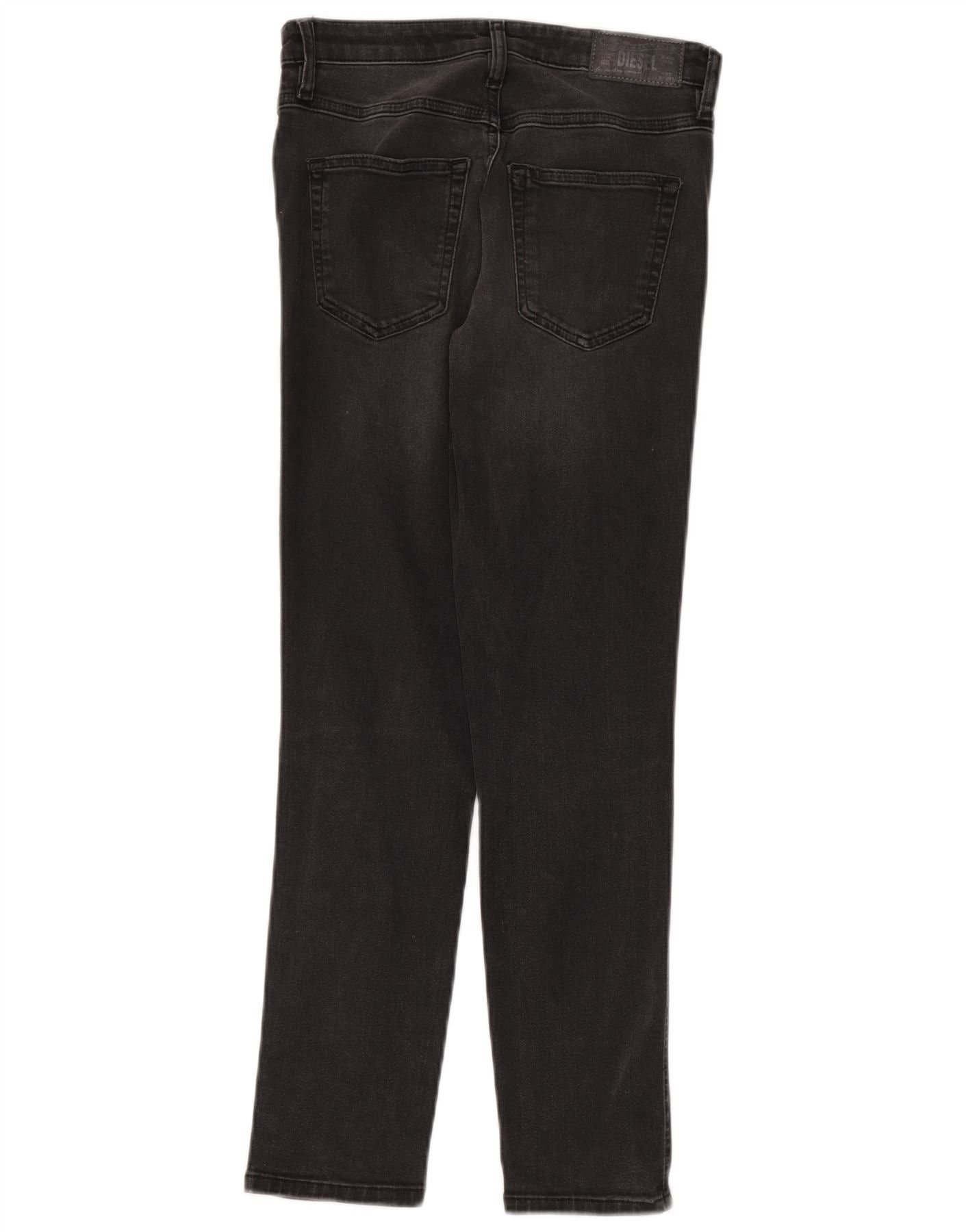 Diesel Womens Babhila Regular Skinny Slim Jeans W25 L29 Black Cotto Size 42" / US 20 - 2 Thumbnail