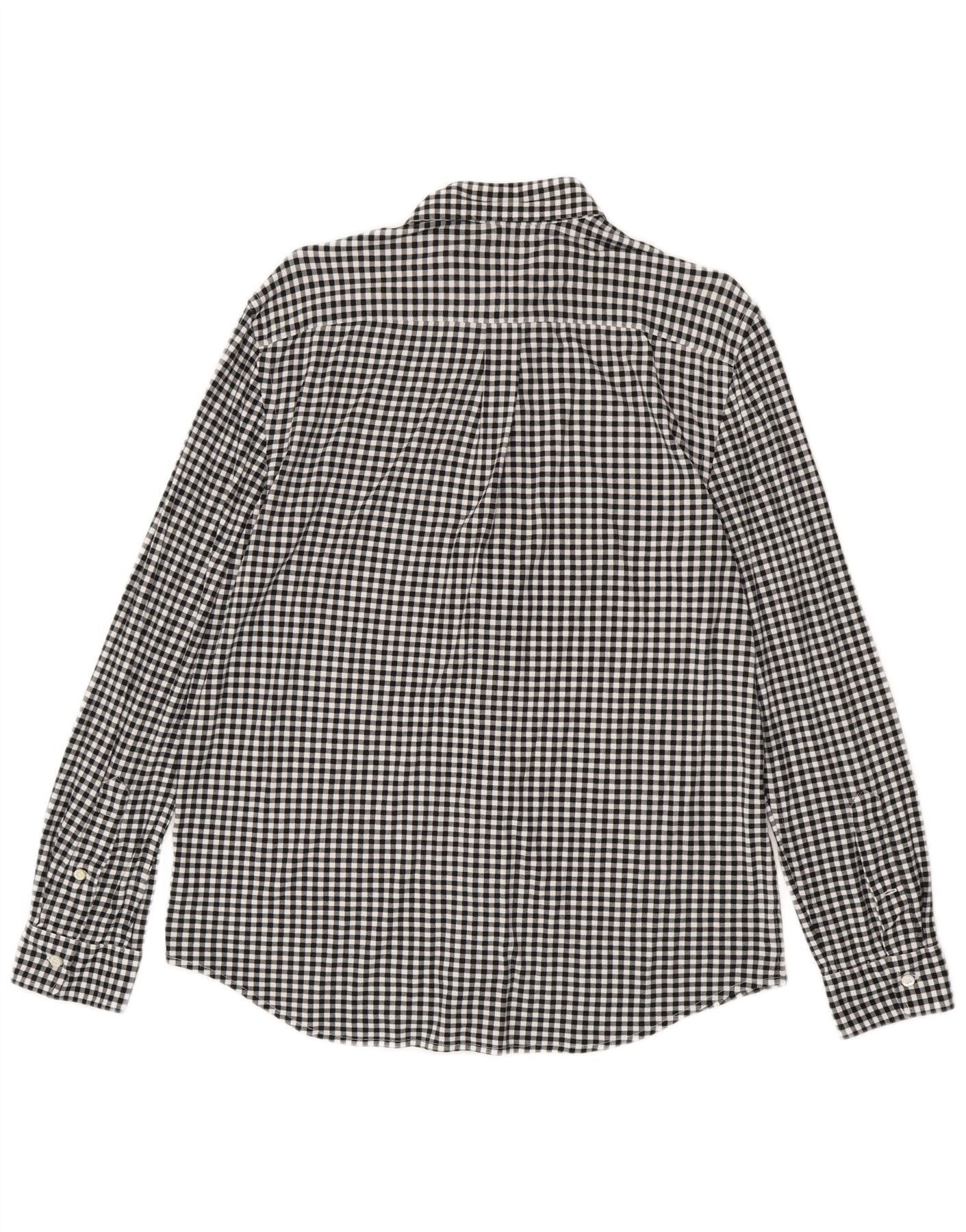 Ralph Lauren Mens Flannel Shirt Large Black Gingham Cotton Size US L / EU 52-54 / 3 - 2 Thumbnail