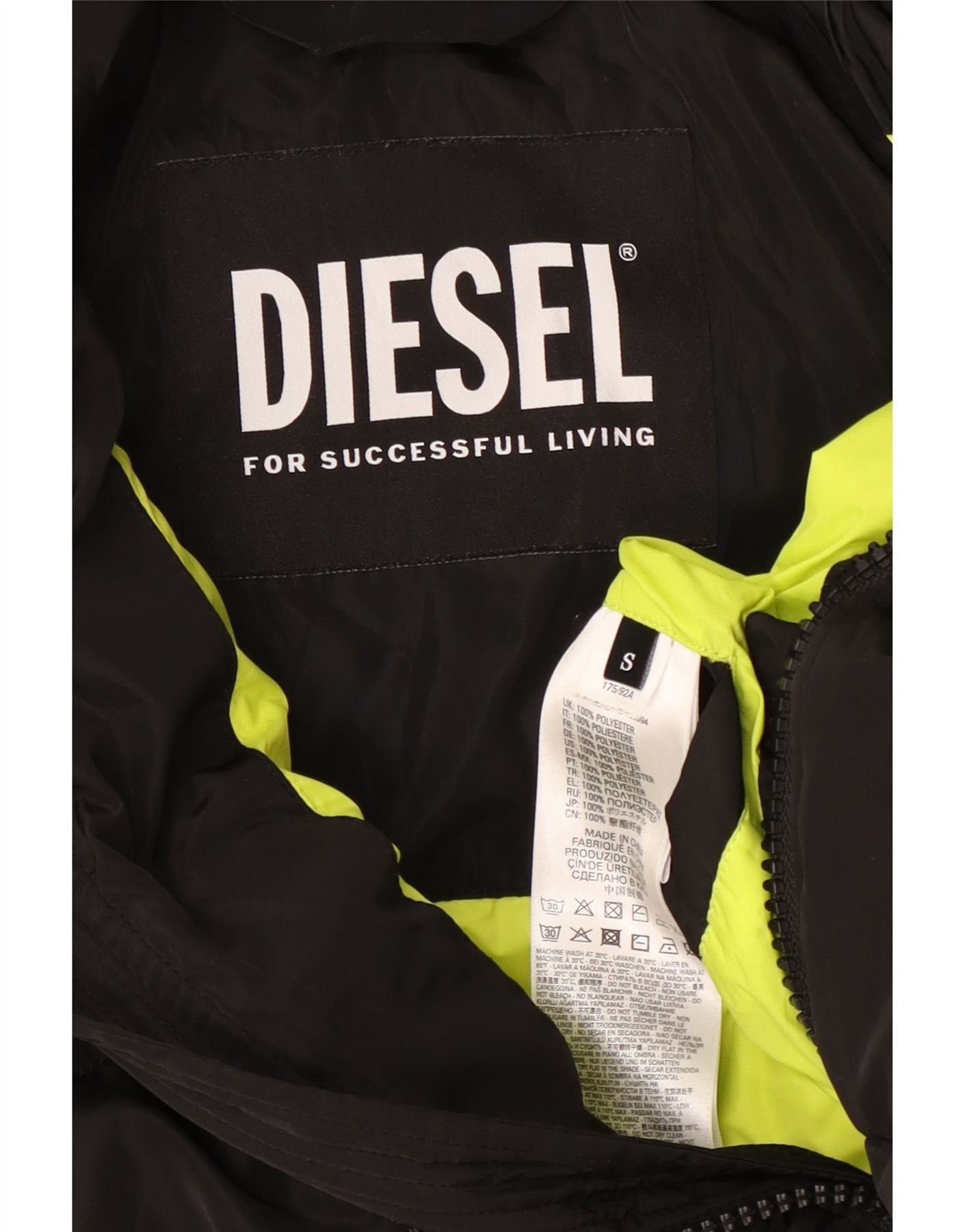 Diesel Mens Padded Jacket UK 36 Small Black Size US XL / EU 56 / 4 - 4 Thumbnail