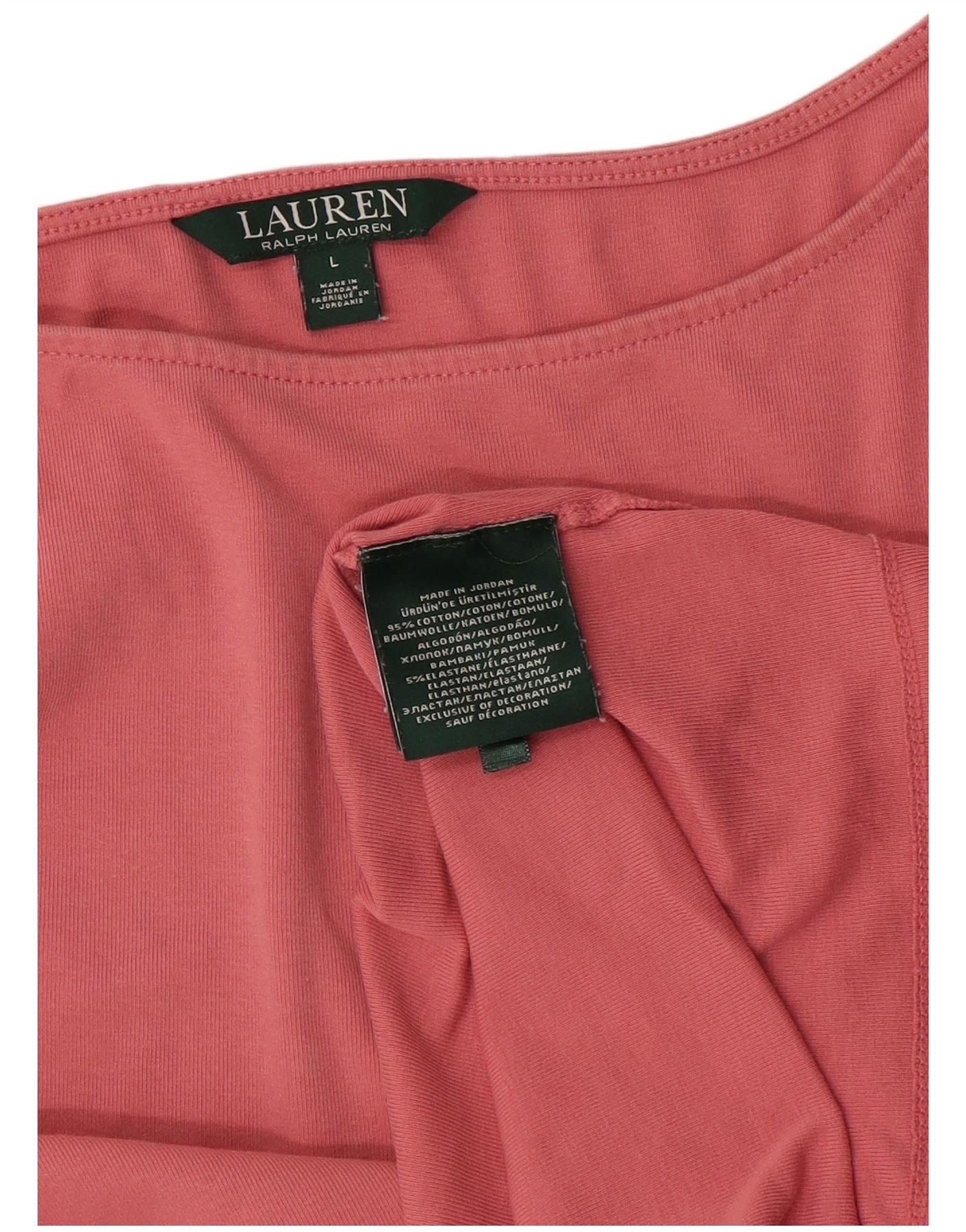 Ralph Lauren Womens T-Shirt Top UK 14 Large Pink Cotton Size S / US 4 / IT 40 - 3 Thumbnail