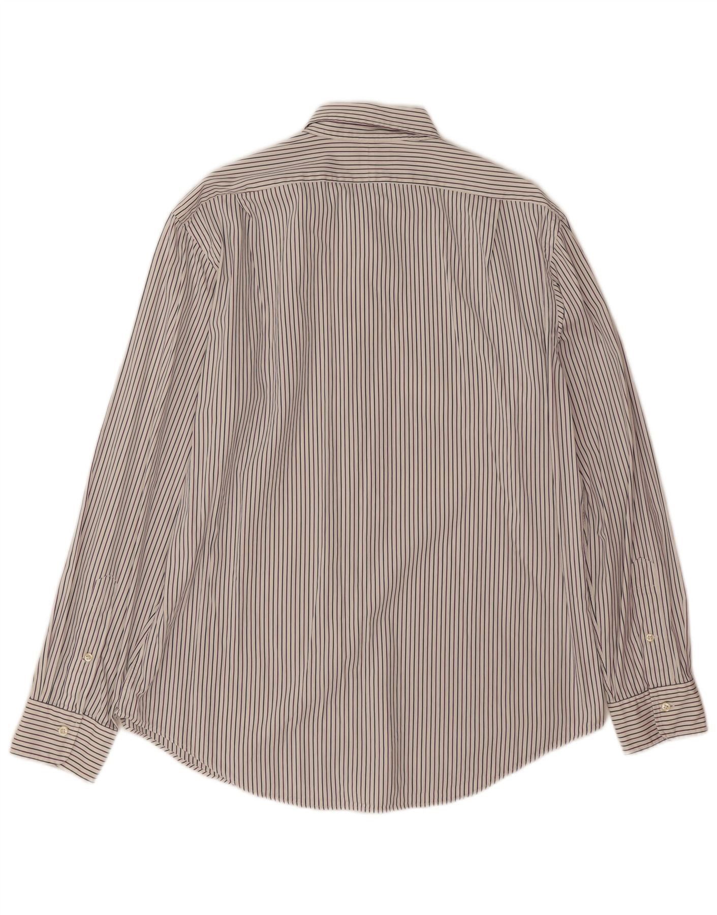 Polo Ralph Lauren Mens Stanton Custom Fit Shirt Large White Pinstripe Size US L / EU 52-54 / 3 - 2 Thumbnail