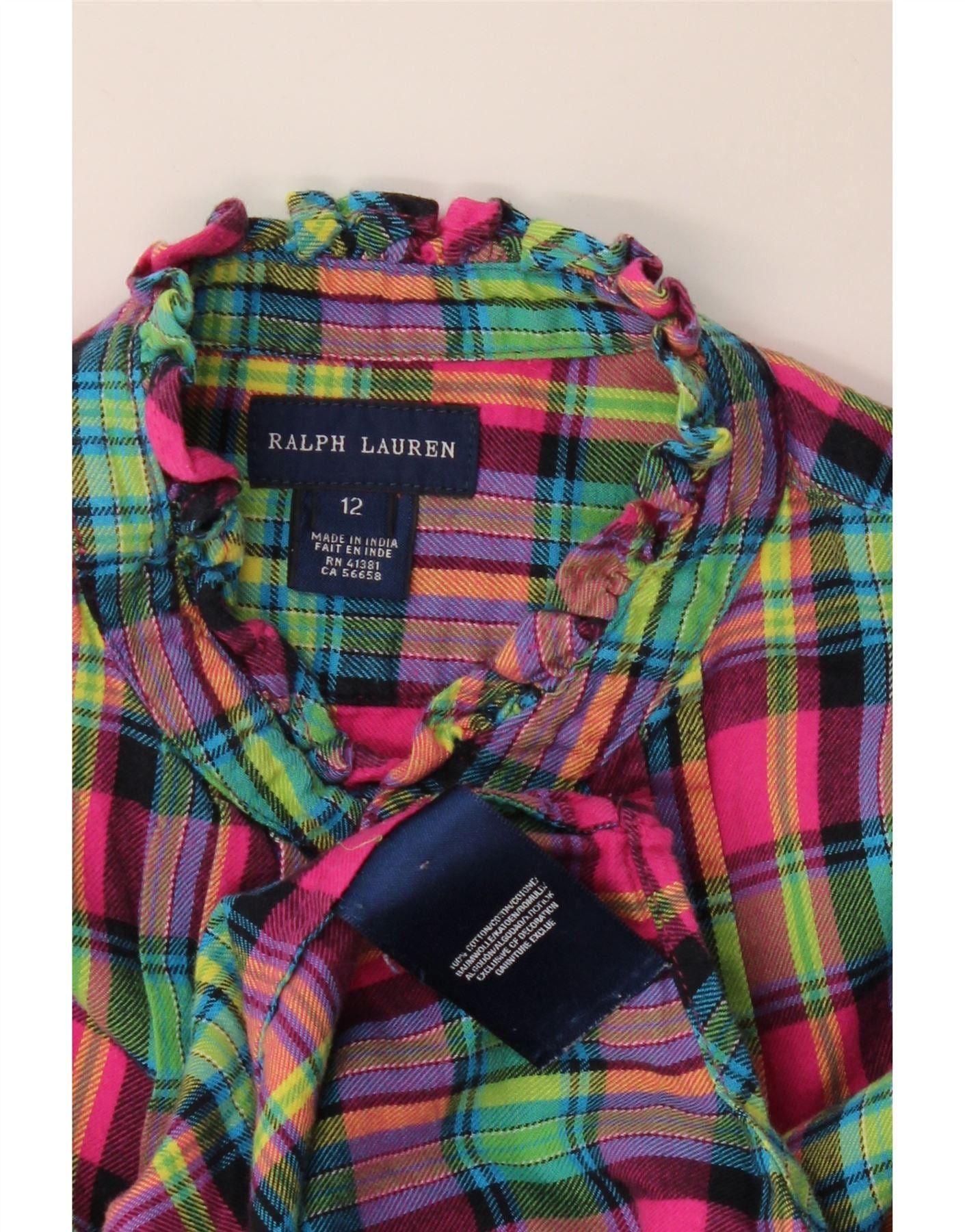 Ralph Lauren Girls Pullover Flannel Shirt 11-12 Years Multicoloured Cotto Size M / US 6-8 / IT 42-44 - 3 Thumbnail