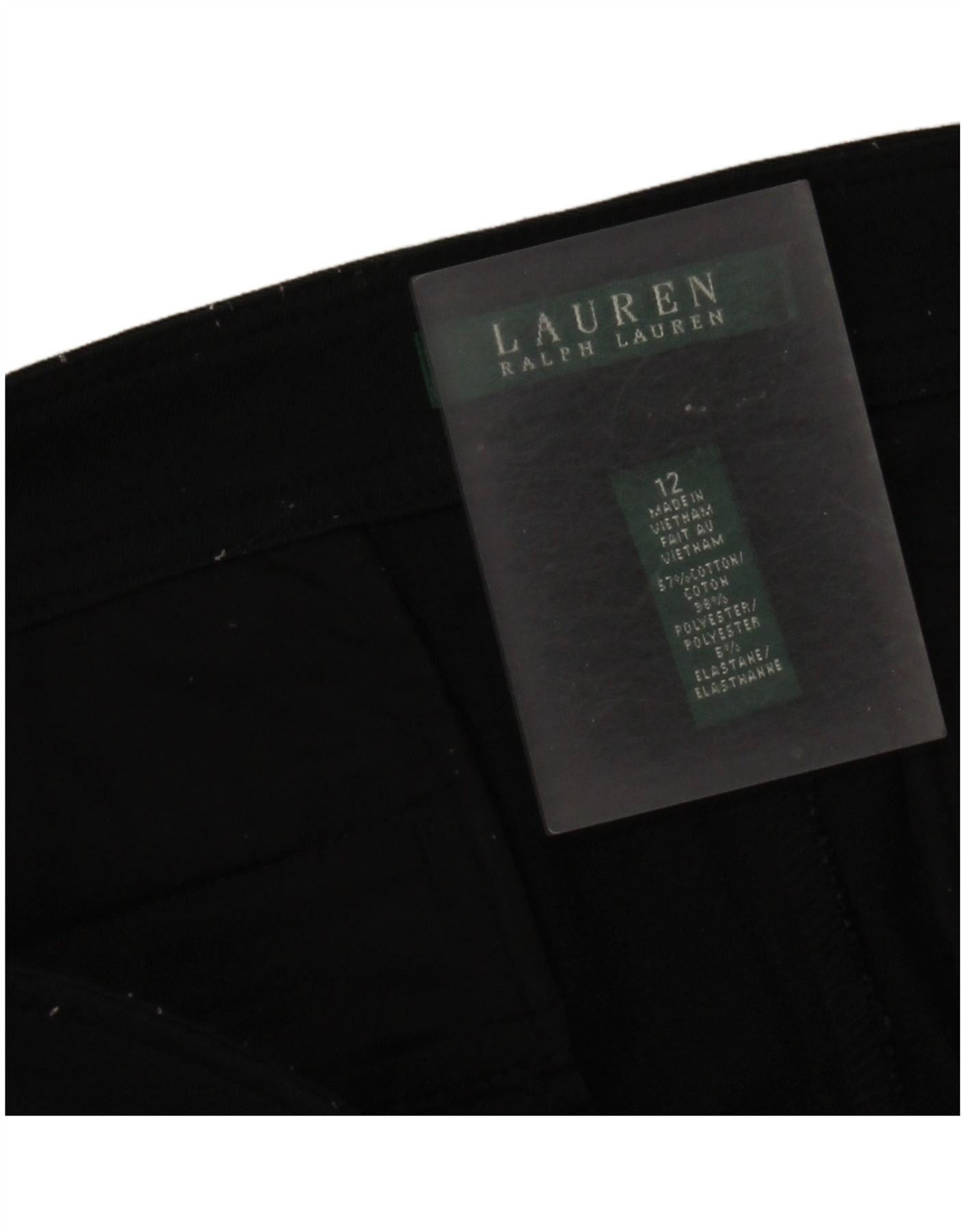 Ralph Lauren Womens Straight Casual Trousers US 12 Large W36 L29 Black Size 30" / US 8 / IT 44 - 3 Thumbnail