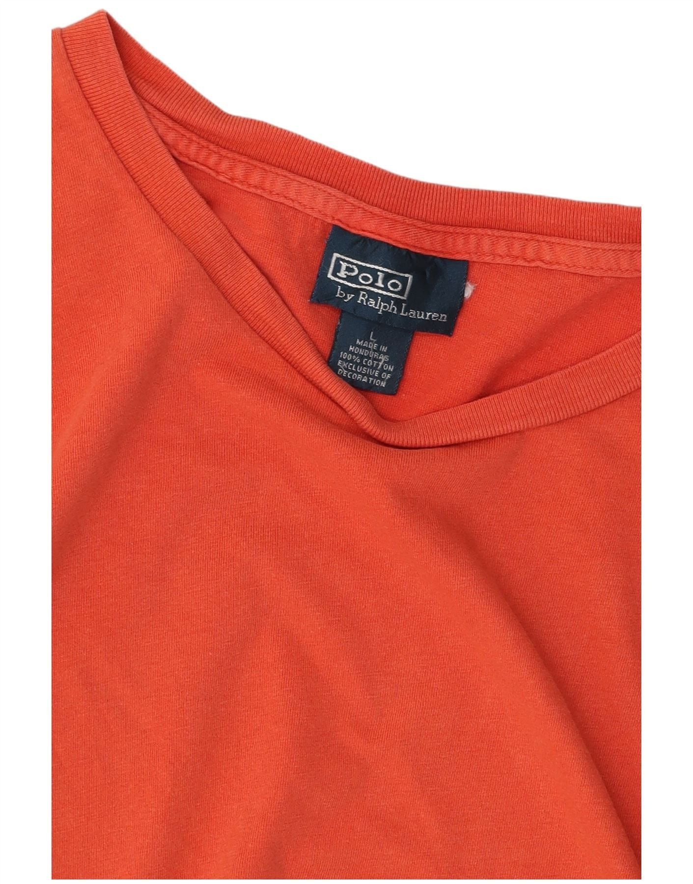Polo Ralph Lauren Mens T-Shirt Top Large Orange Cotton Size US XXL / EU 58 / 5 - 4 Thumbnail