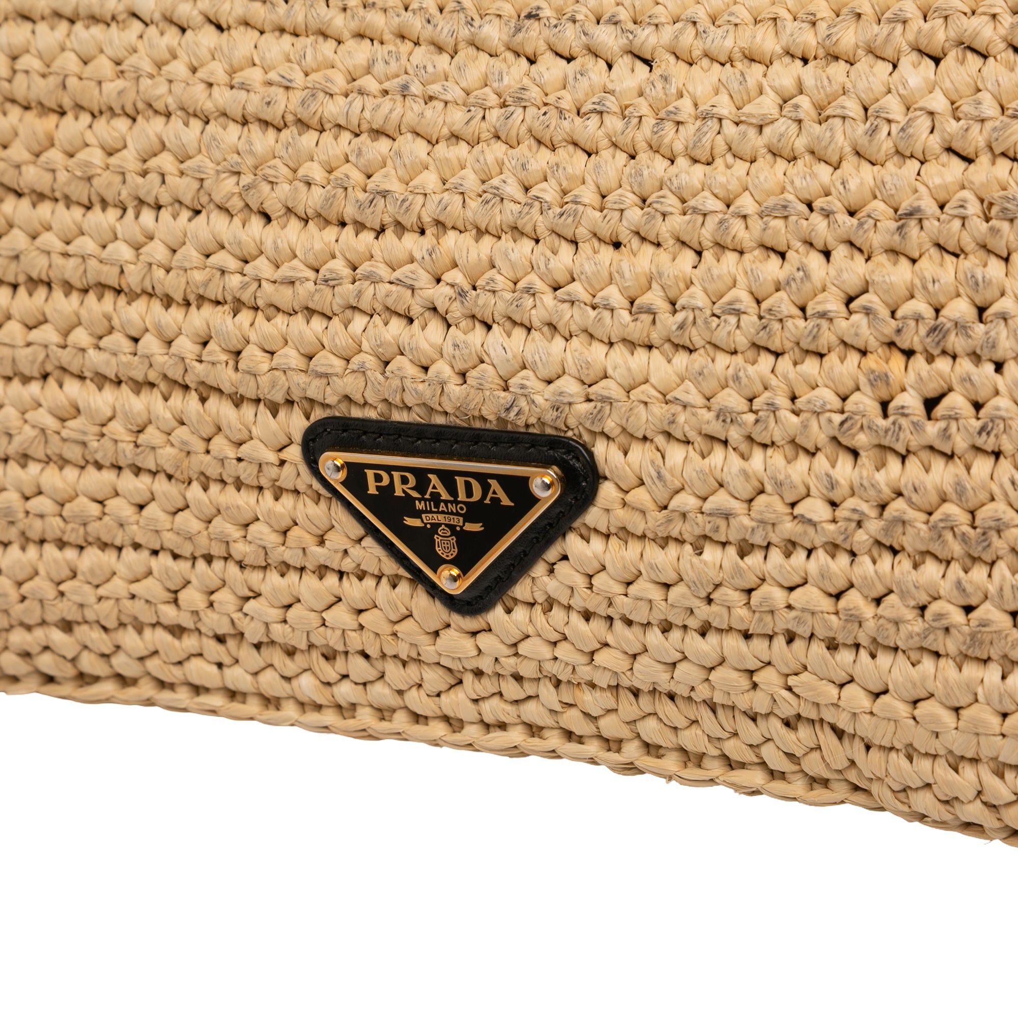 Prada Raffia Effect Crochet Logo Embroidered Crossbody Size ONE SIZE - 8 Thumbnail