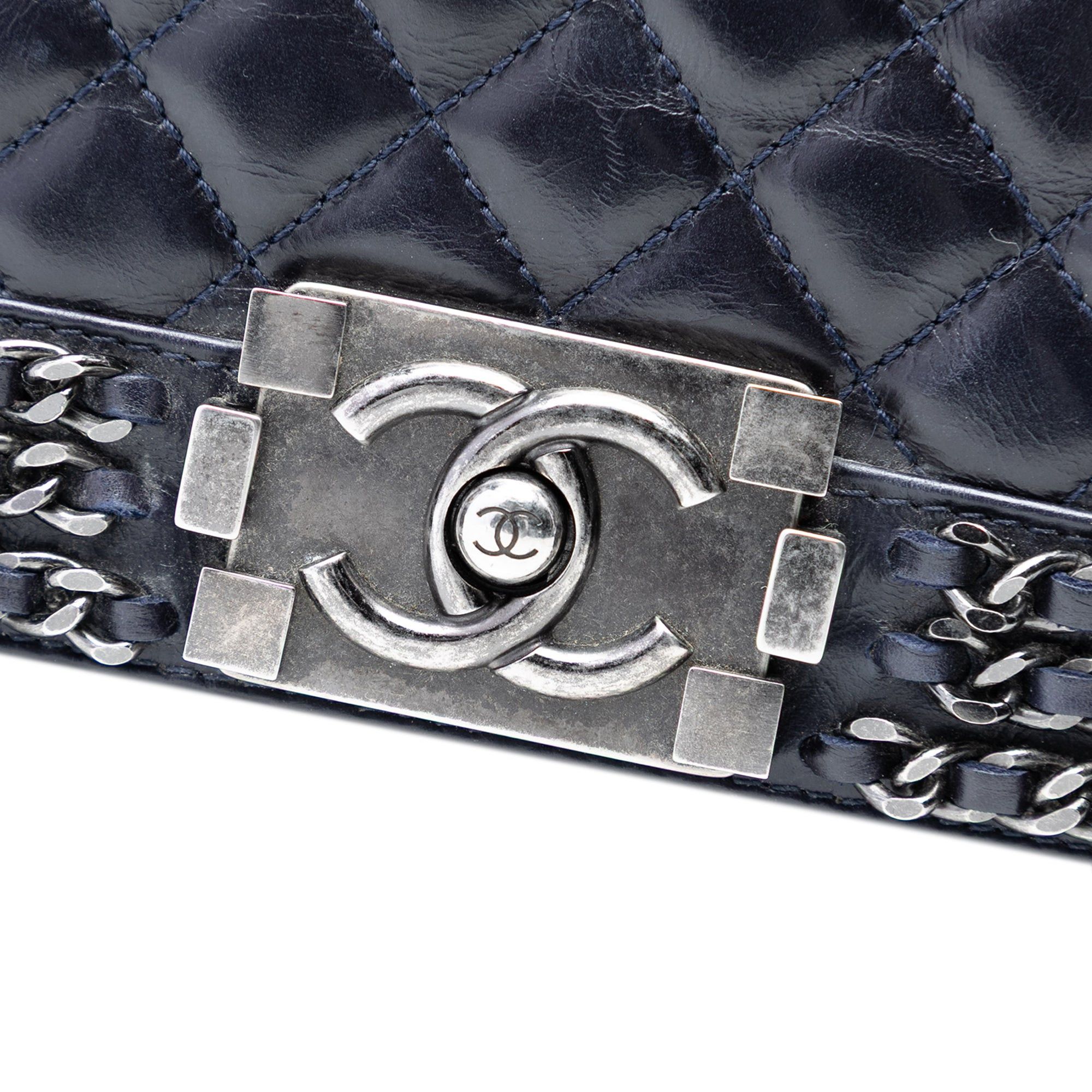 Chanel Old Medium Quilted Glazed Calfskin Chain Around Boy Flap Size ONE SIZE - 6 Thumbnail