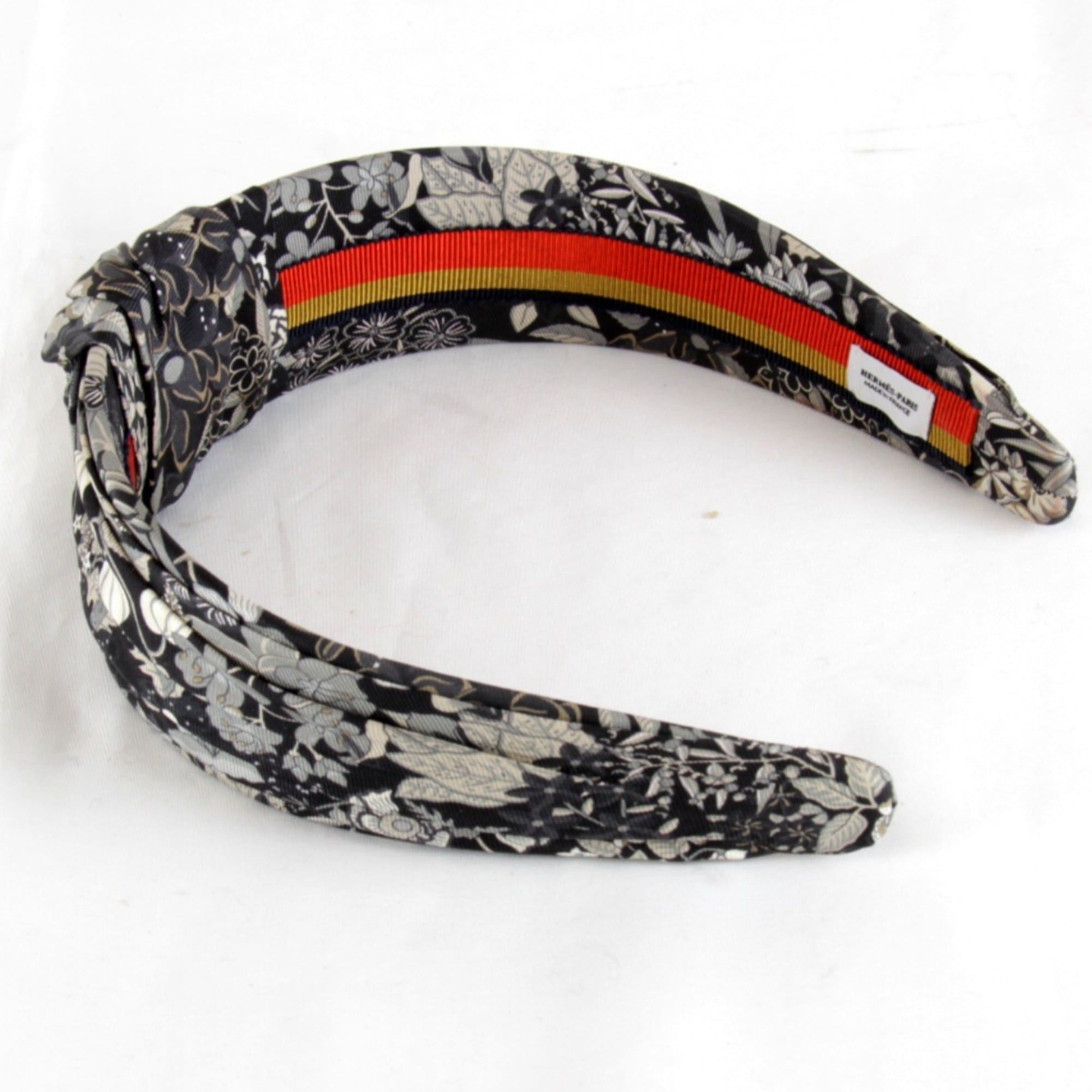 Hermes HERMES Elsa Bloom Silk Headband, Black, Women's Size ONE SIZE - 4 Thumbnail