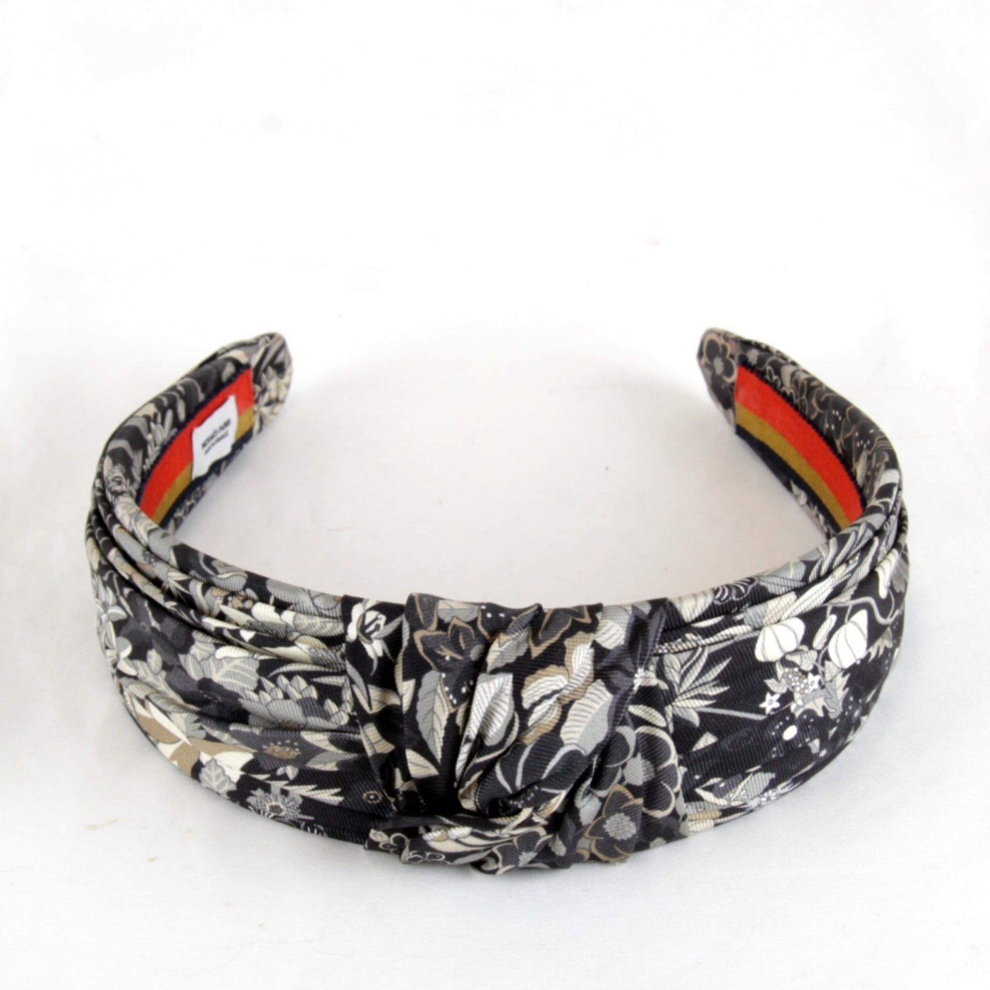 Hermes HERMES Elsa Bloom Silk Headband, Black, Women's Size ONE SIZE - 3 Thumbnail