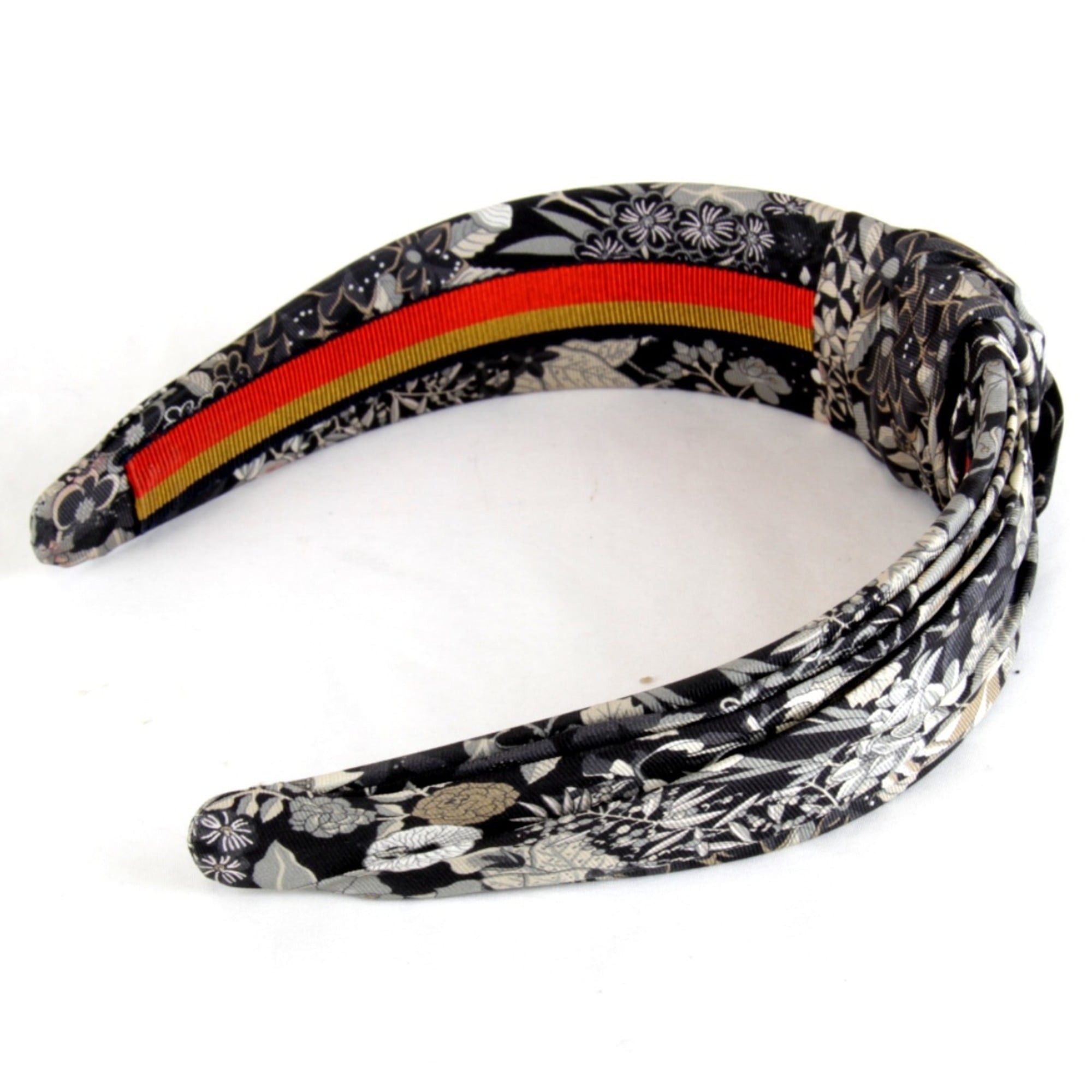 Hermes HERMES Elsa Bloom Silk Headband, Black, Women's Size ONE SIZE - 2 Thumbnail