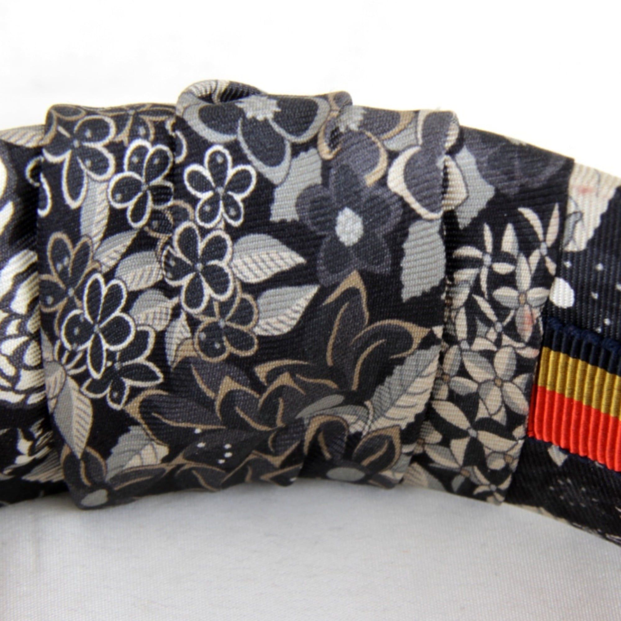 Hermes HERMES Elsa Bloom Silk Headband, Black, Women's Size ONE SIZE - 5 Thumbnail