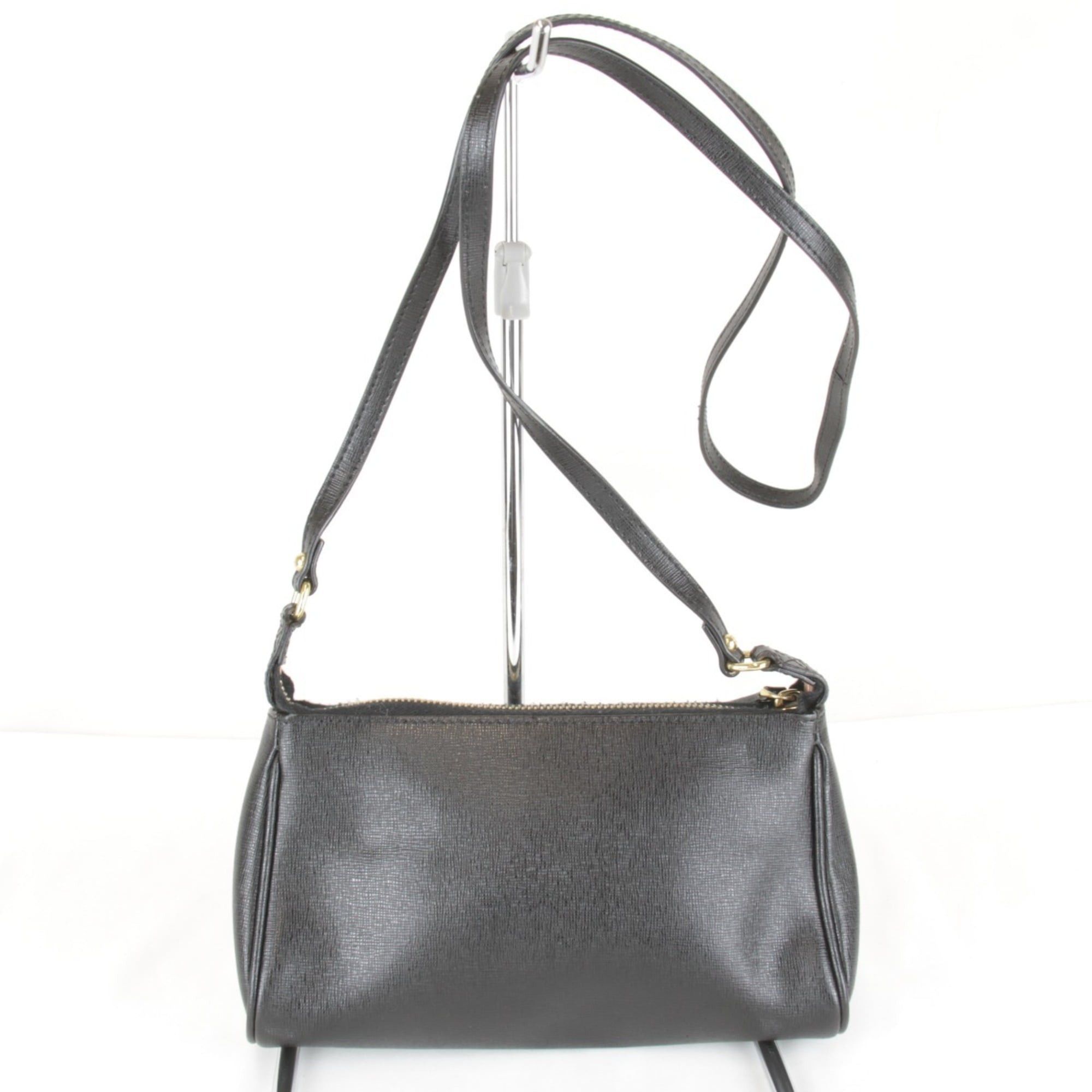 Fendi FENDI Mini Pouch Shoulder Bag, Leather, 160g, Women's, Black Saffiano Size ONE SIZE - 2 Thumbnail