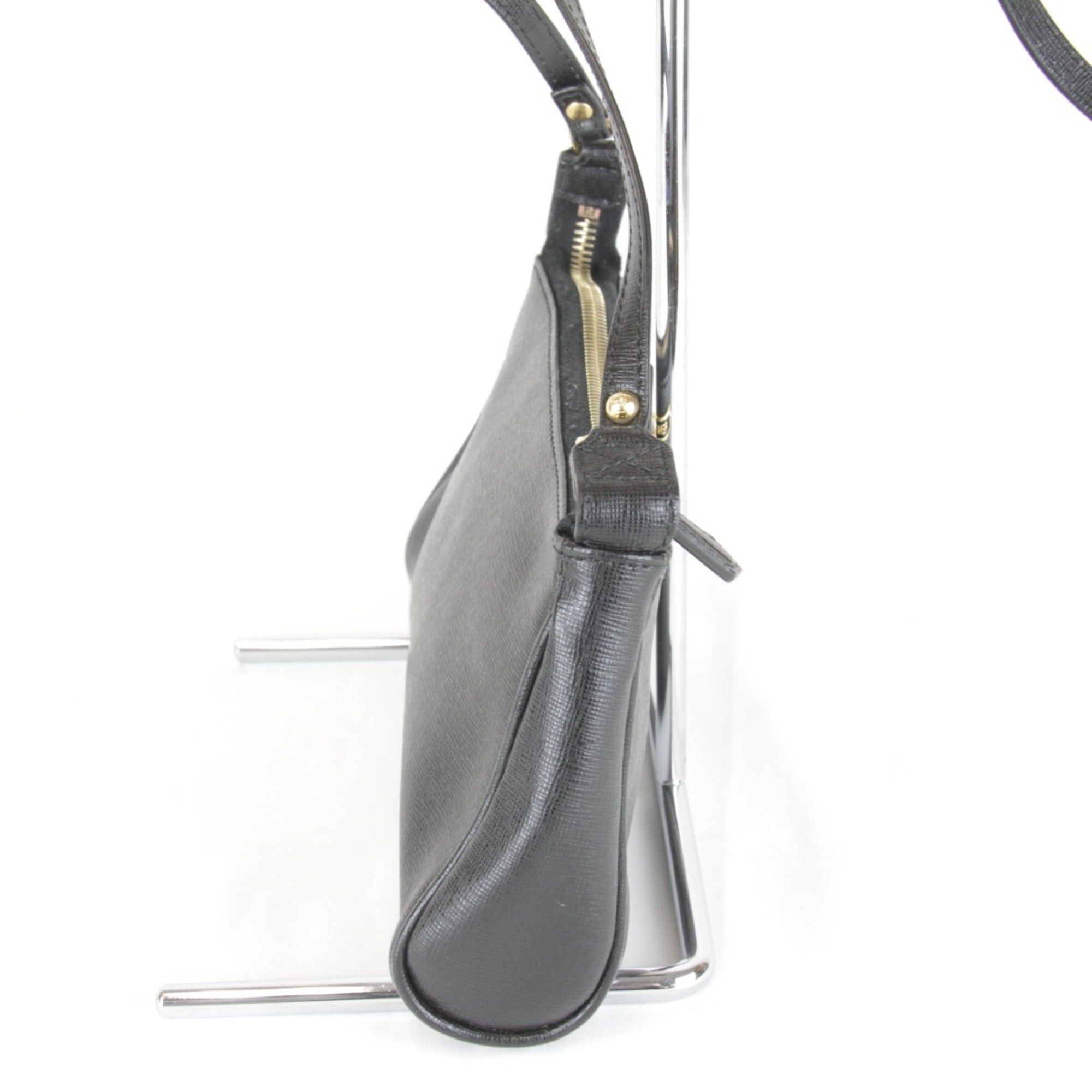 Fendi FENDI Mini Pouch Shoulder Bag, Leather, 160g, Women's, Black Saffiano Size ONE SIZE - 4 Thumbnail
