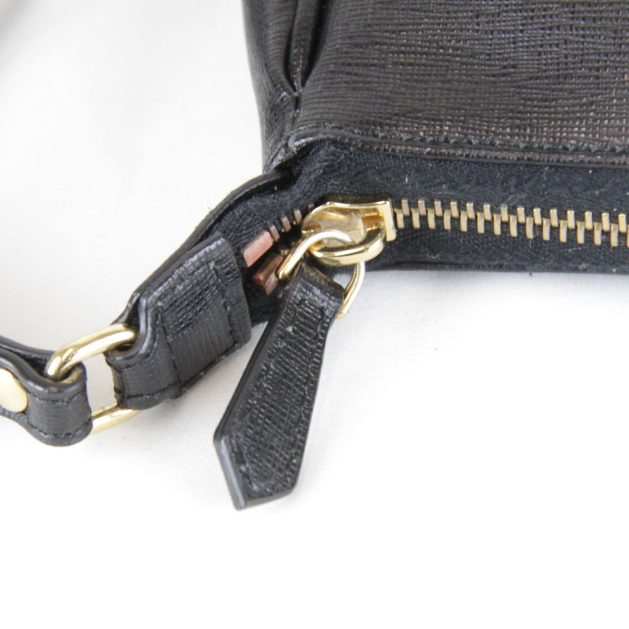 Fendi FENDI Mini Pouch Shoulder Bag, Leather, 160g, Women's, Black Saffiano Size ONE SIZE - 9 Thumbnail