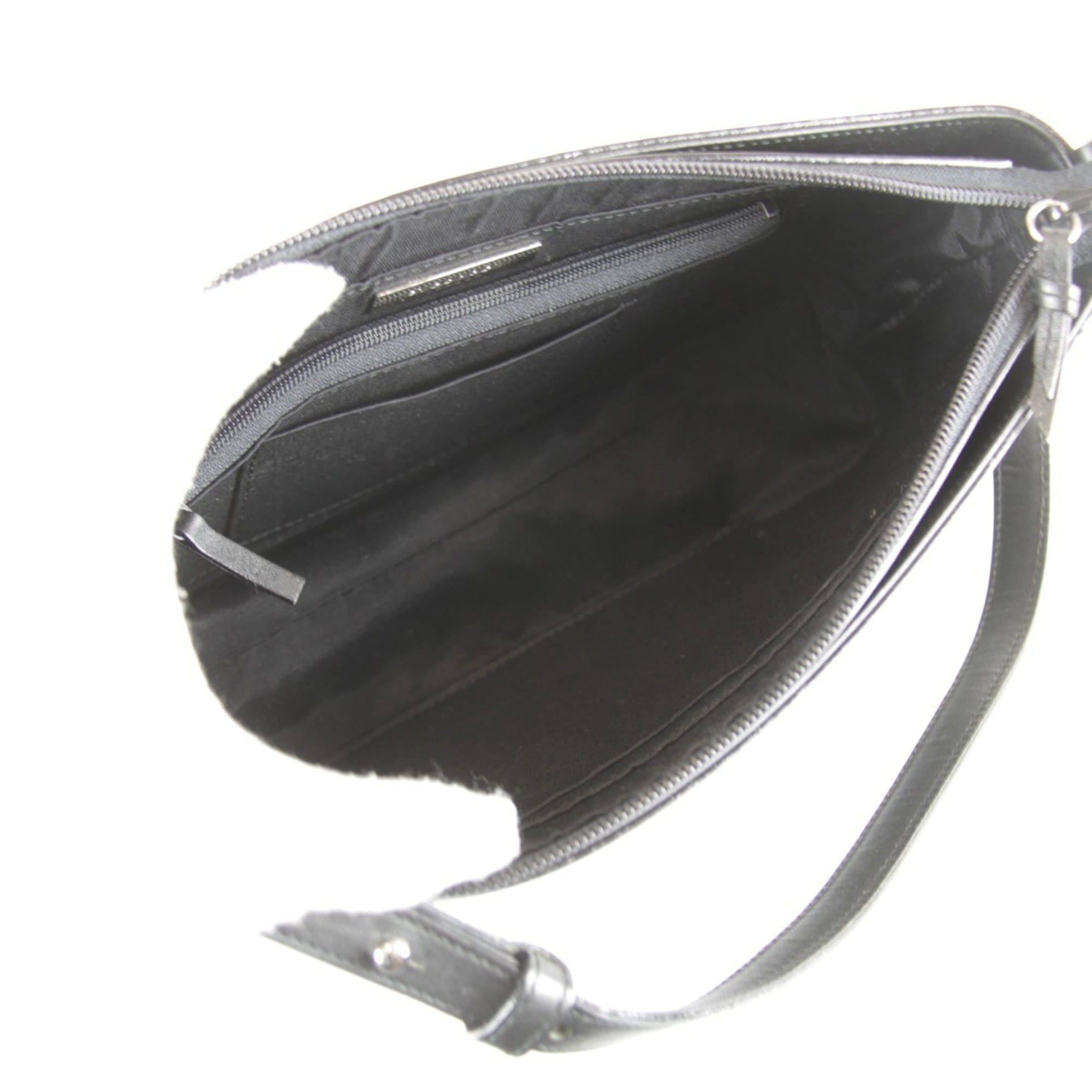 Burberry BURBERRY LONDON Stitch Shoulder Bag, Leather/Suede, 380g, Women's, Black/Gray Size ONE SIZE - 14 Thumbnail