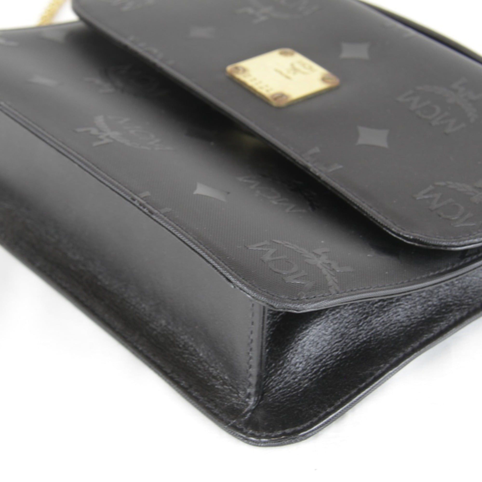 MCM MCM Visetos 2-way Chain Mini Shoulder Bag, 370g, Women's, Black Size ONE SIZE - 5 Thumbnail